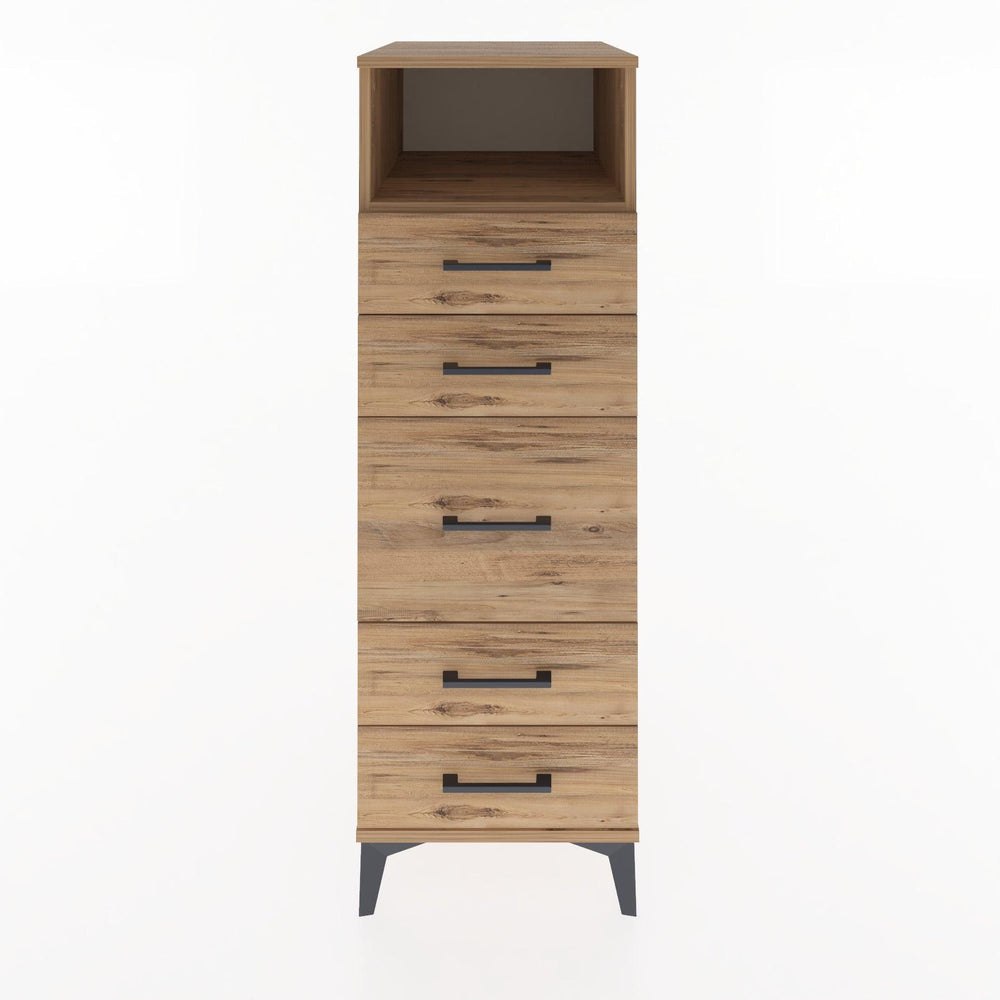 Woodntry Modüler Dolap Çam 44x30x122 cm Çekmeceli ve Raflı CR87-3