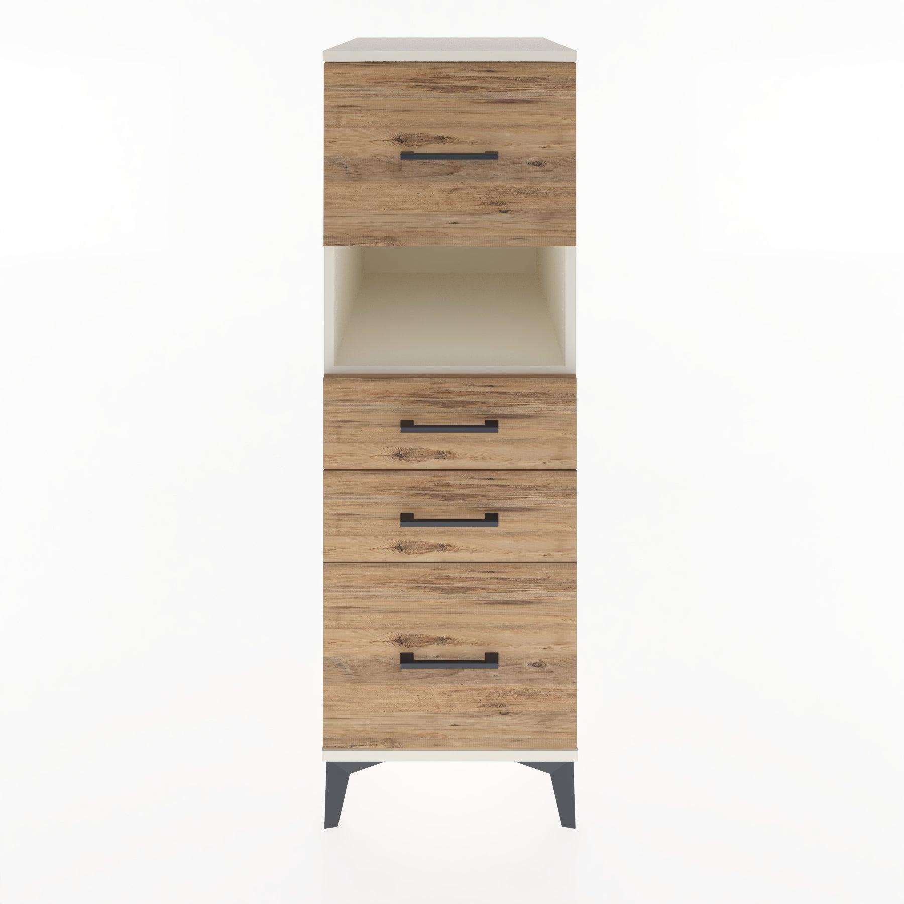 Woodntry Modular Cabinet Moonstone 44x30x122 cm with Drawers and Shelves CR38-1