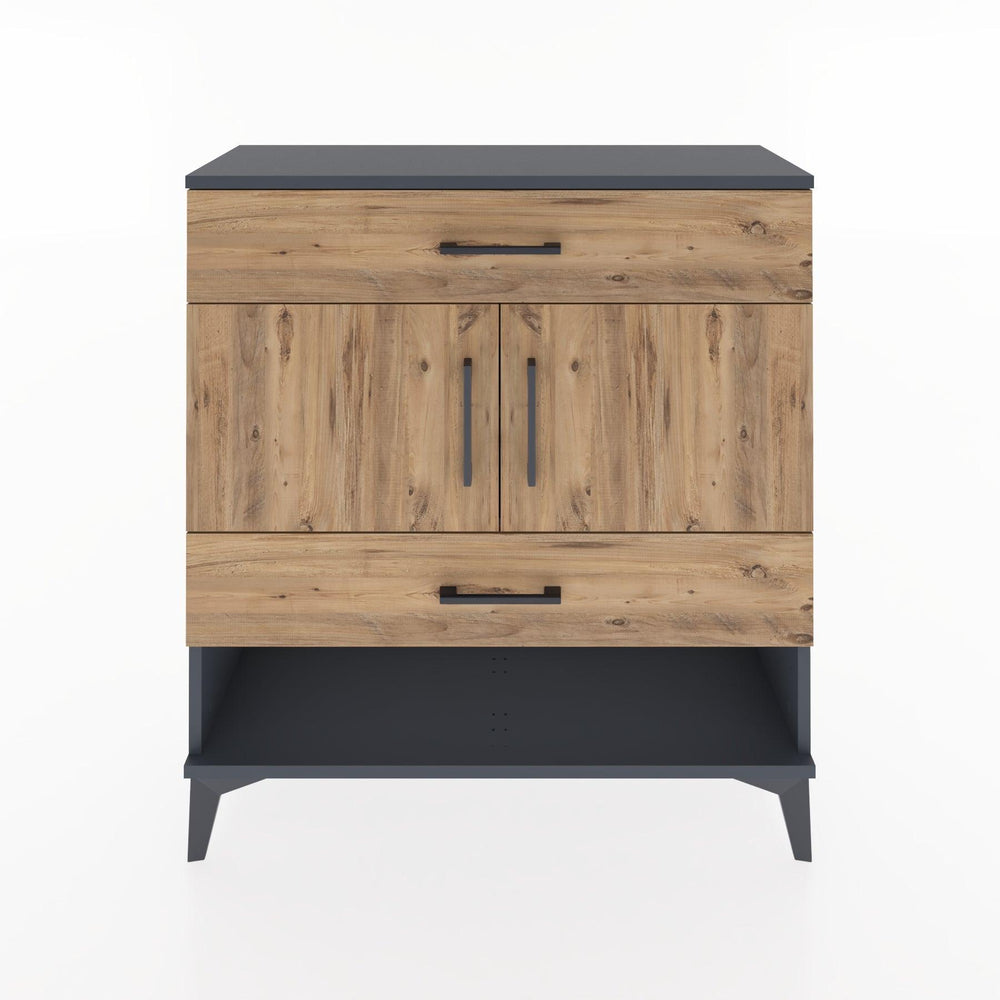 Woodntry Modüler Şifonyer Antrasit 88x30x84 cm Fonksiyonel F38-2