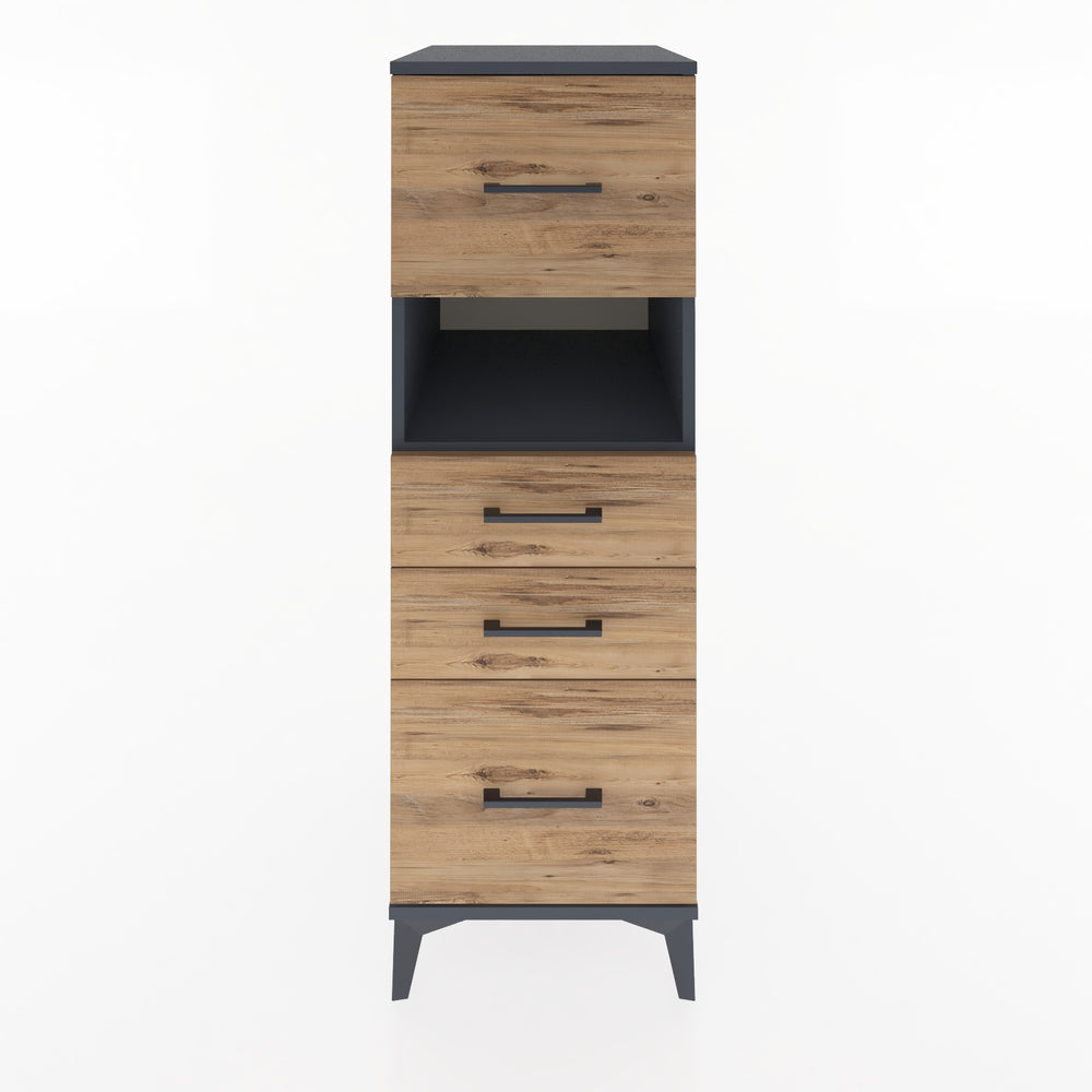 Woodntry Modular Cabinet Anthracite 44x59x122 cm with Drawers and Shelves CR38-2