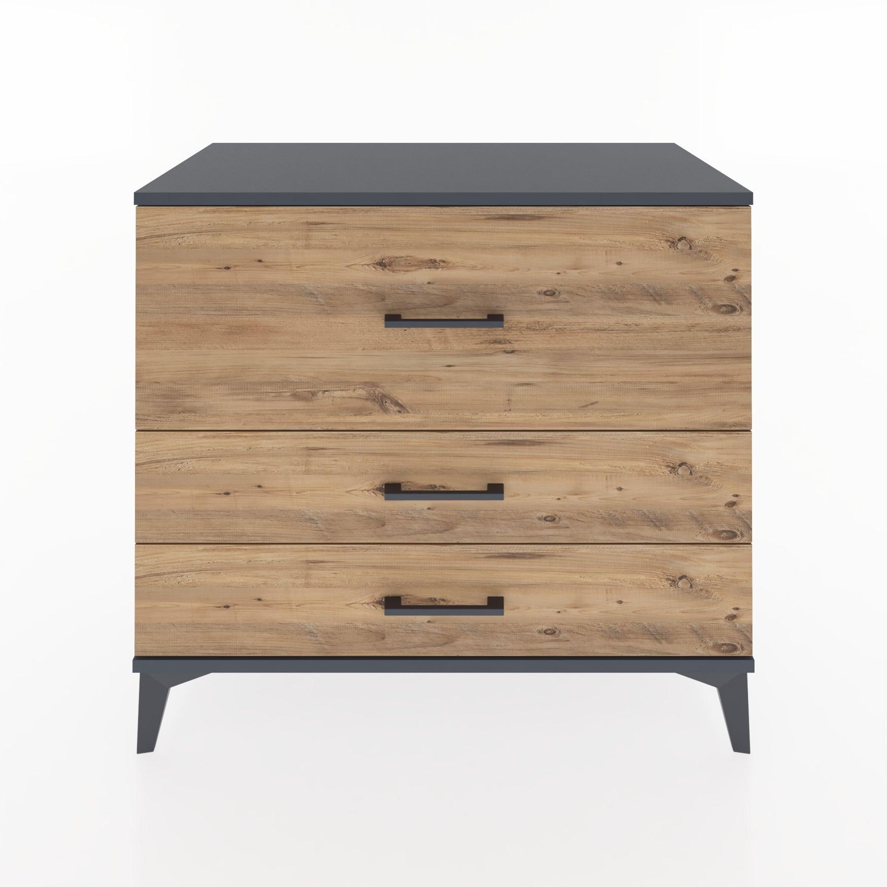Woodntry Modüler Şifonyer Antrasit 88x44x68 cm Çekmeceli C38-2
