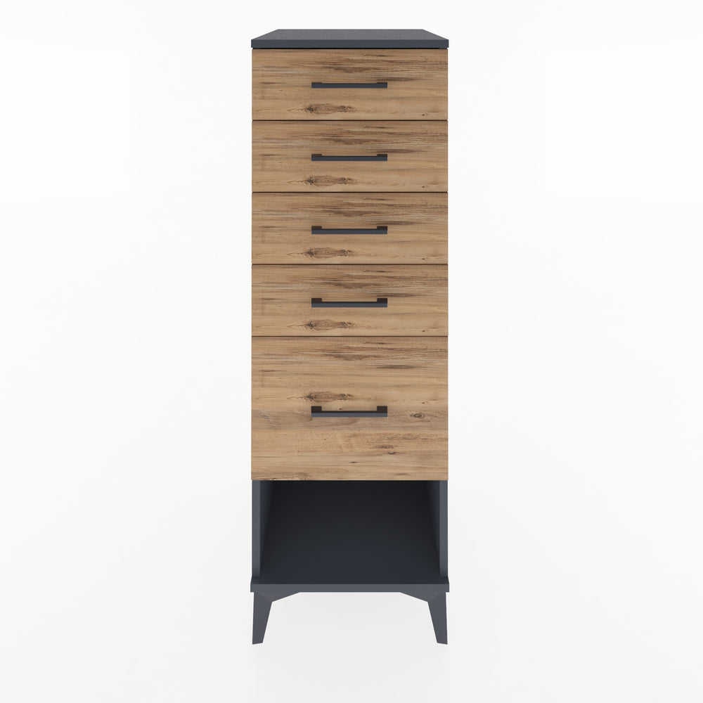 Woodntry Modular Cabinet Anthracite 44x59x122 cm with Drawers and Shelves CR88-2