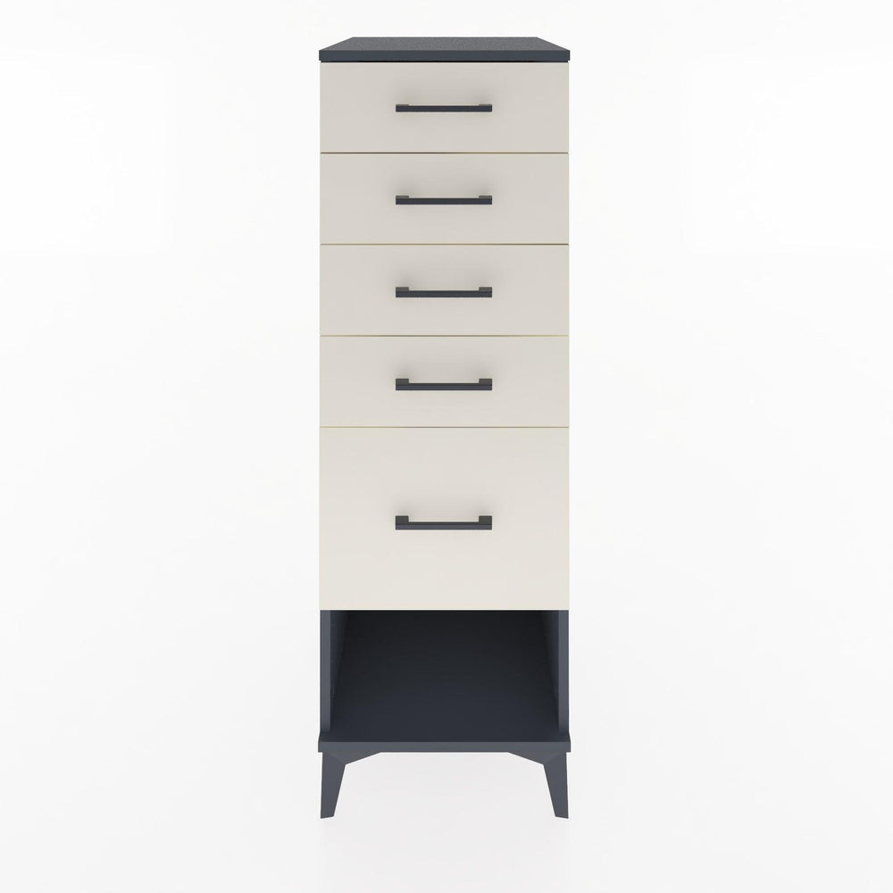 Woodntry Modüler Dolap Antrasit 44x30x122 cm Çekmeceli ve Raflı CR88-2