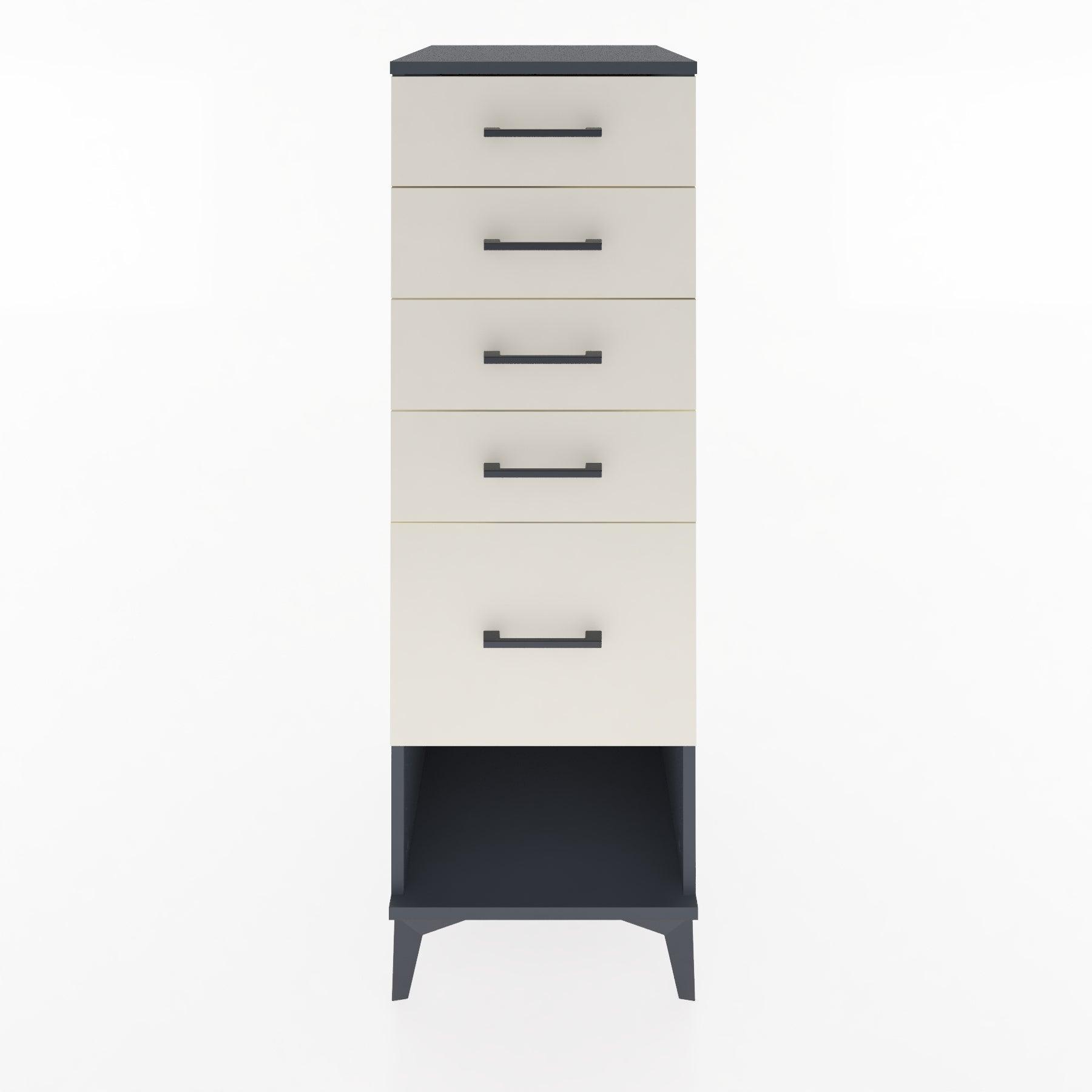 Woodntry Modular Cabinet Anthracite 44x30x122 cm with Drawers and Shelves CR88-2