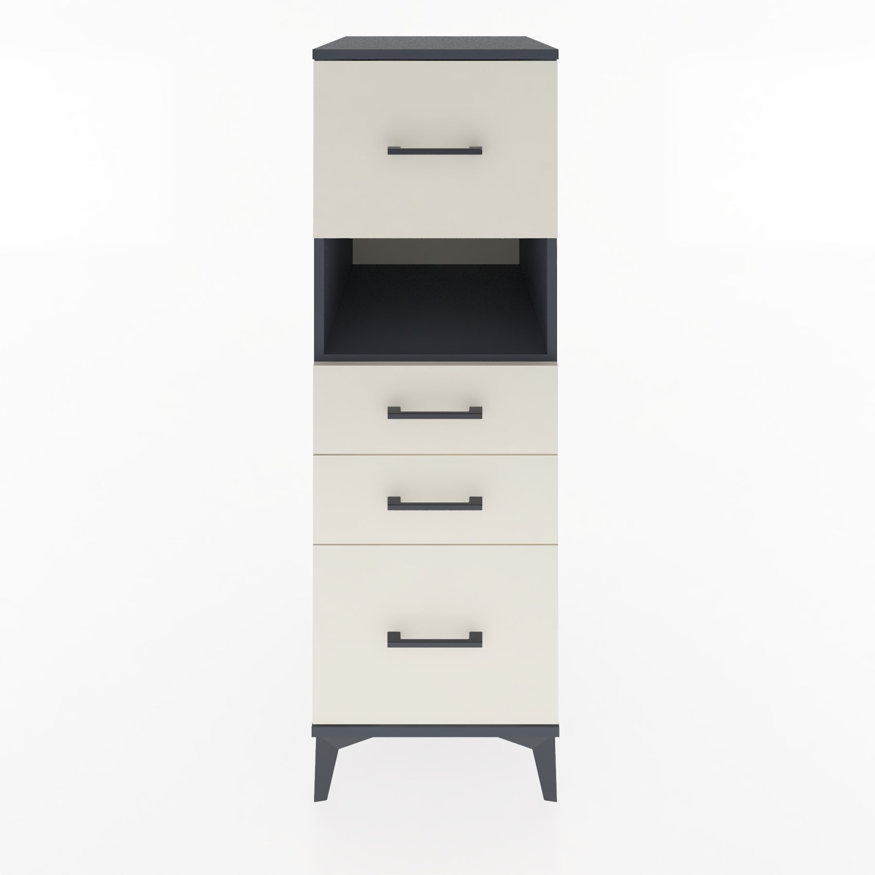 Woodntry Modular Cabinet Anthracite 44x59x122 cm with Drawers and Shelves CR38-2