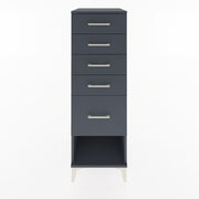Woodntry Modüler Dolap Antrasit 44x59x122 cm Çekmeceli ve Raflı CR88-2