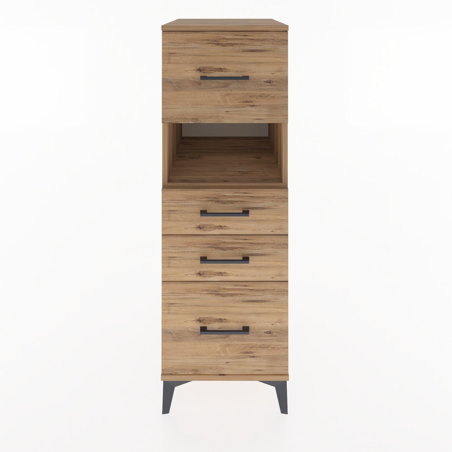 Woodntry Modular Cabinet Pine 44x30x122 cm with Drawers and Shelves CR38-3