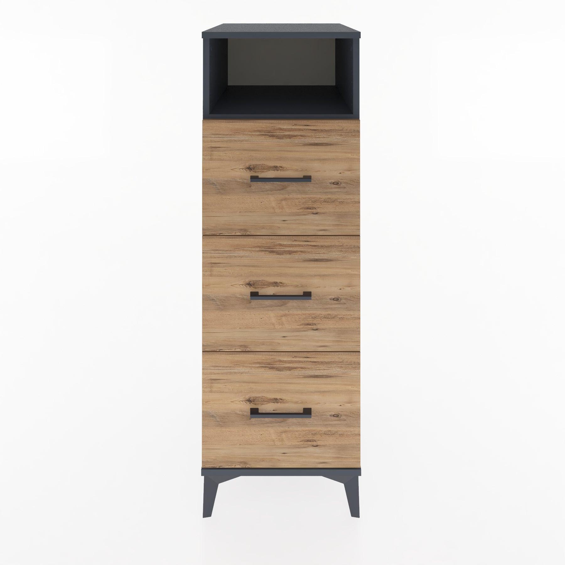 Woodntry Modular Cabinet Anthracite 44x30x122 cm with Drawers and Shelves CR39-2