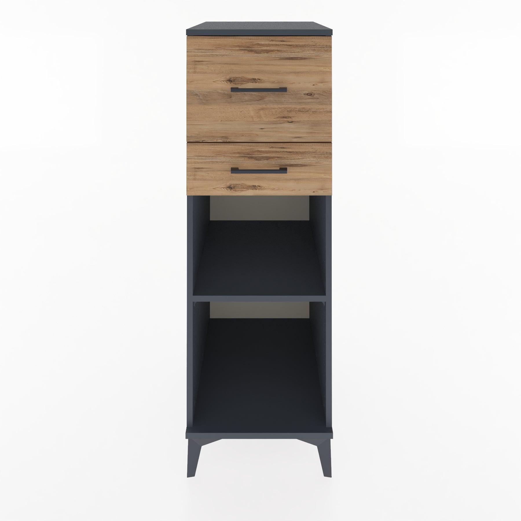 Woodntry Modular Cabinet Anthracite 44x30x122 cm with Drawers and Shelves CR89-2