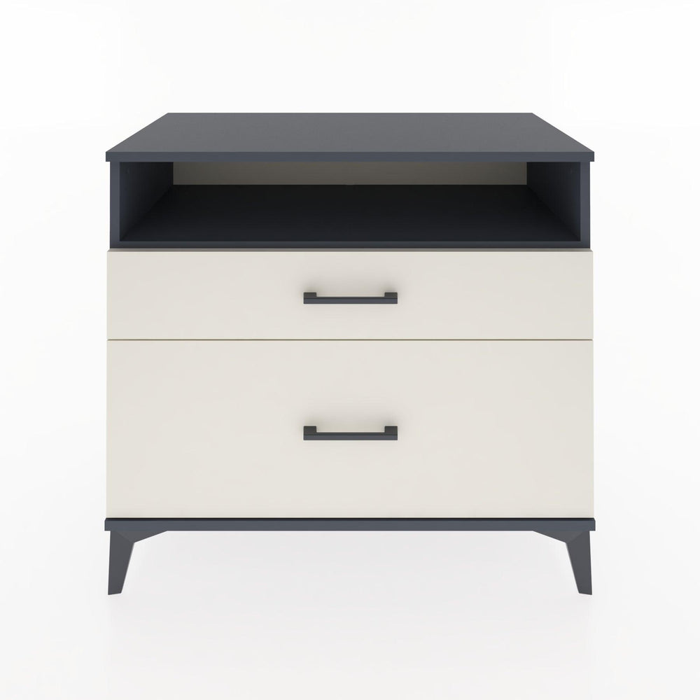 Woodntry Modüler Şifonyer Antrasit 88x44x68 cm Çekmeceli ve Raflı CR39-2