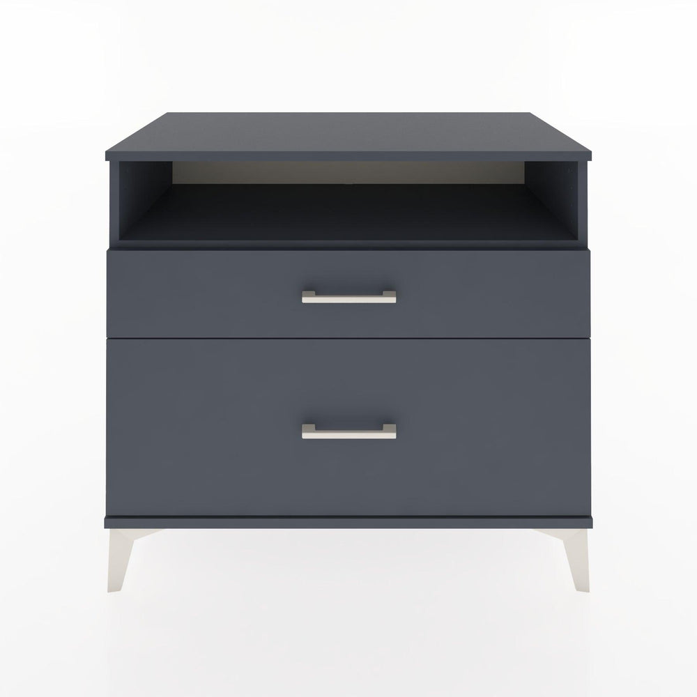 Woodntry Modüler Şifonyer Antrasit 88x44x68 cm Çekmeceli ve Raflı CR39-2