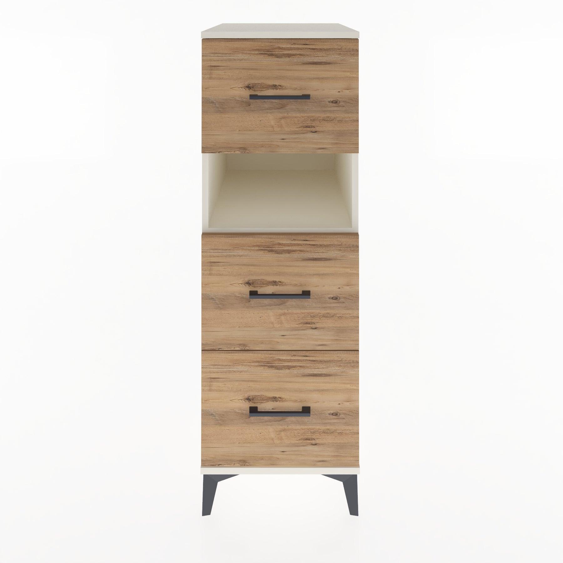 Woodntry Modular Cabinet Moonstone 44x30x122 cm with Drawers and Shelves CR40-1