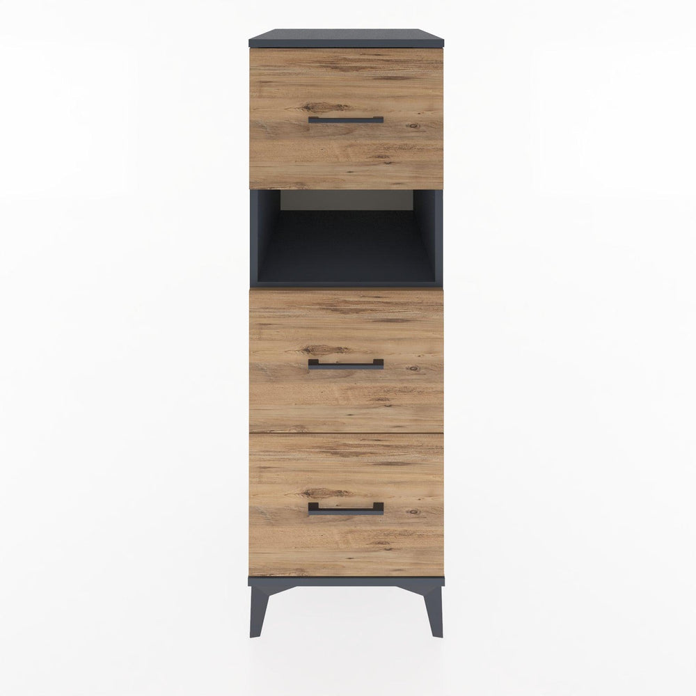 Woodntry Modular Cabinet Anthracite 44x30x122 cm with Drawers and Shelves CR40-2