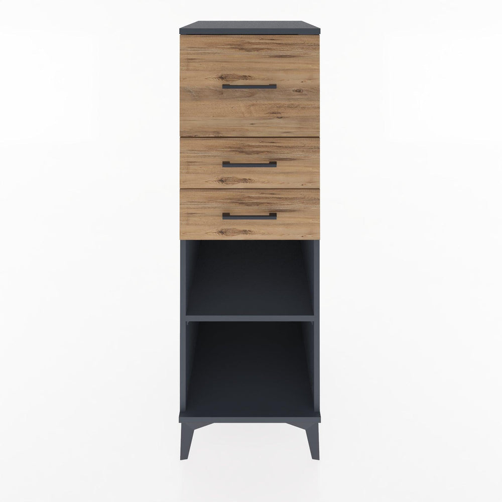 Woodntry Modular Cabinet Anthracite 44x30x122 cm with Drawers and Shelves CR90-2