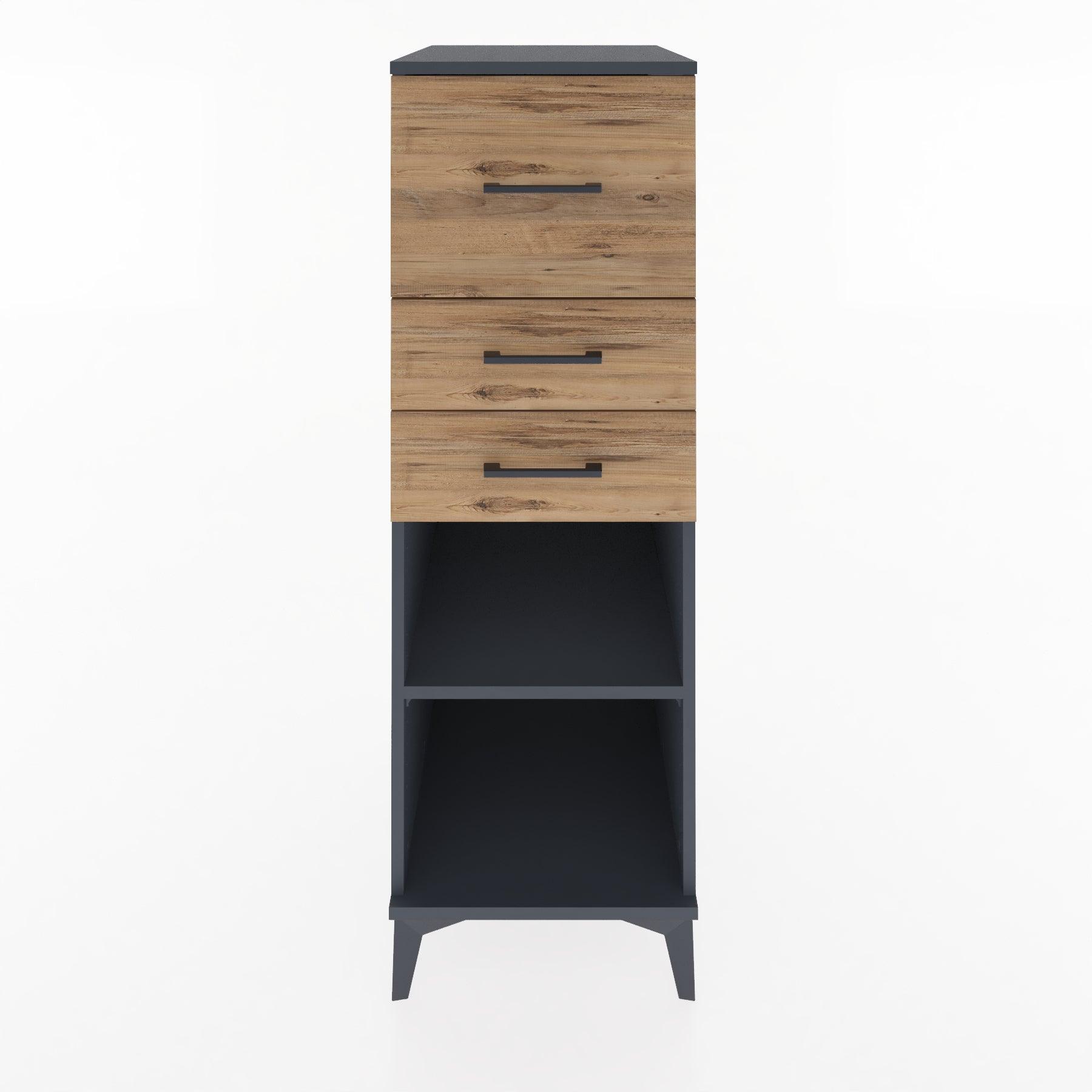 Woodntry Modular Cabinet Anthracite 44x30x122 cm with Drawers and Shelves CR90-2
