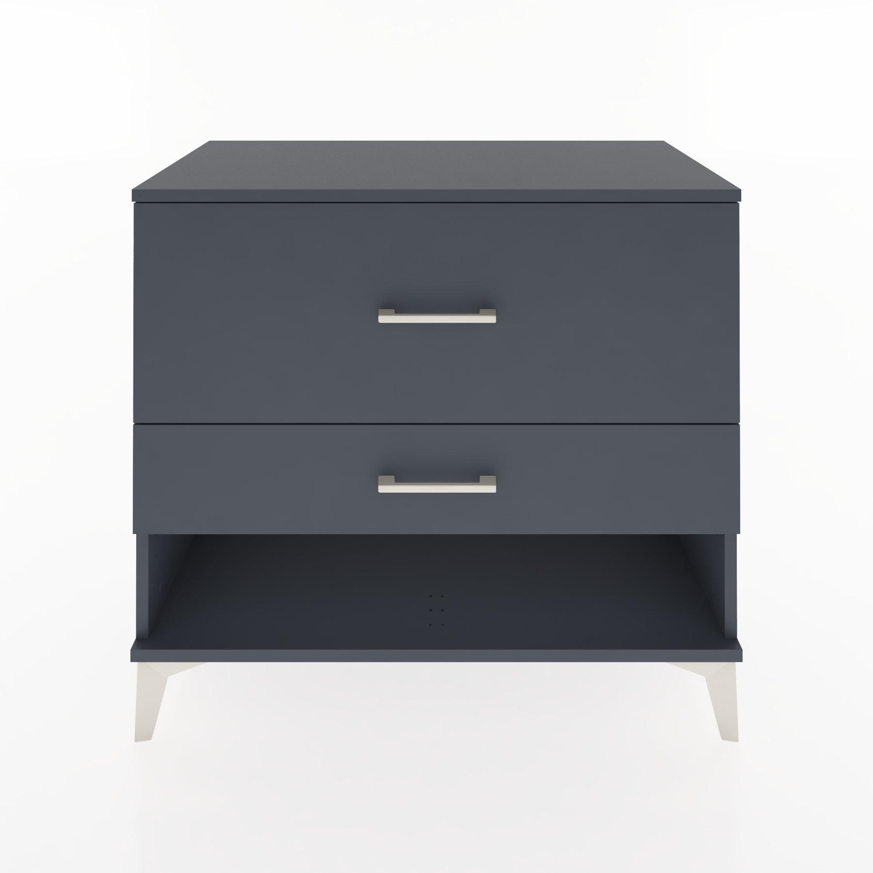 Woodntry Modüler Şifonyer Antrasit 88x44x68 cm Çekmeceli ve Raflı CR40-2