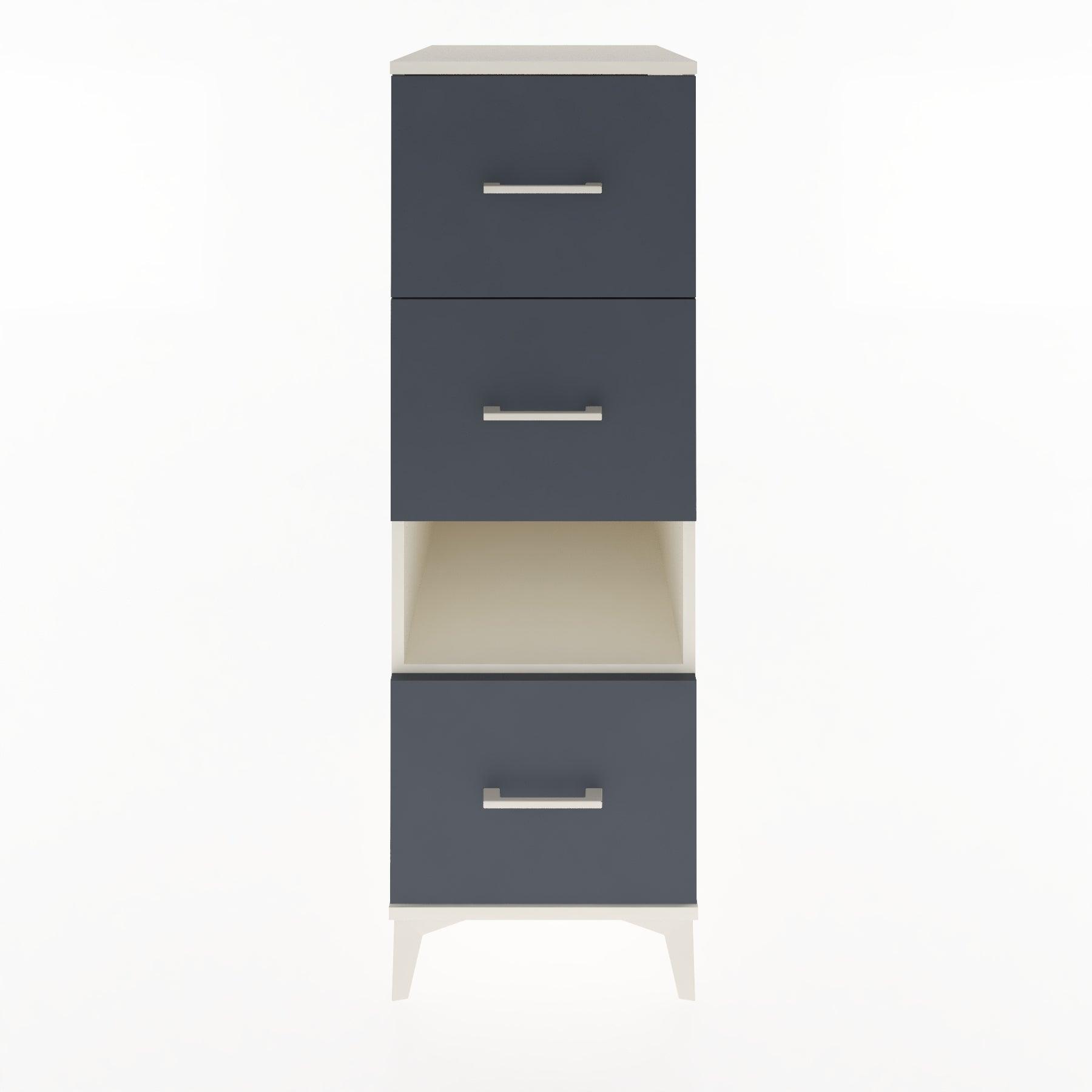 Woodntry Modular Cabinet Moonstone 44x30x122 cm with Drawers and Shelves CR41-1