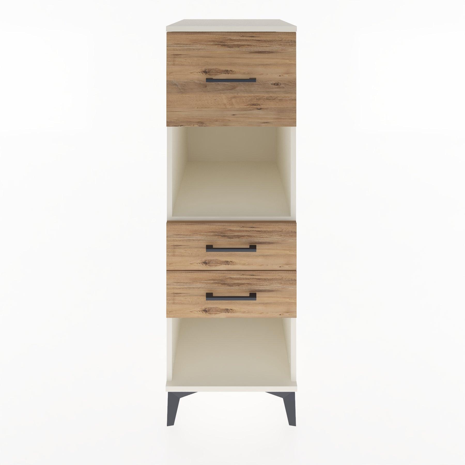 Woodntry Modular Cabinet Moonstone 44x30x122 cm with Drawers and Shelves CR91-1