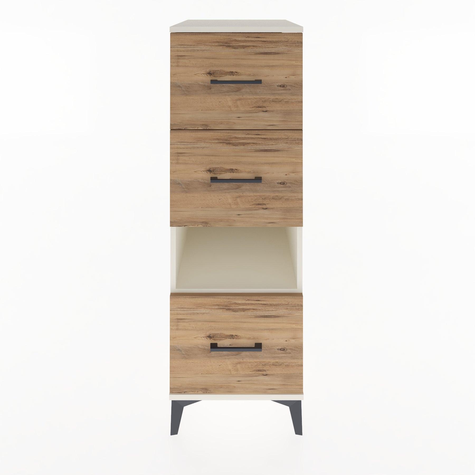 Woodntry Modular Cabinet Moonstone 44x30x122 cm with Drawers and Shelves CR41-1