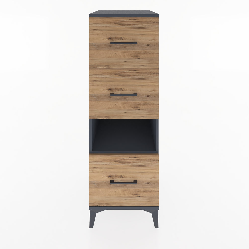 Woodntry Modular Cabinet Anthracite 44x59x122 cm with Drawers and Shelves CR41-2