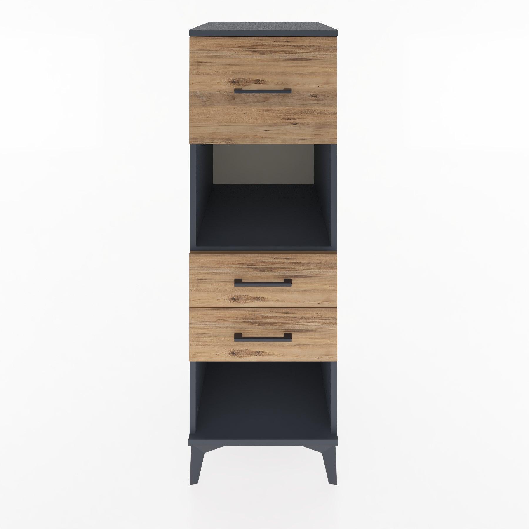 Woodntry Modular Cabinet Anthracite 44x30x122 cm with Drawers and Shelves CR91-2