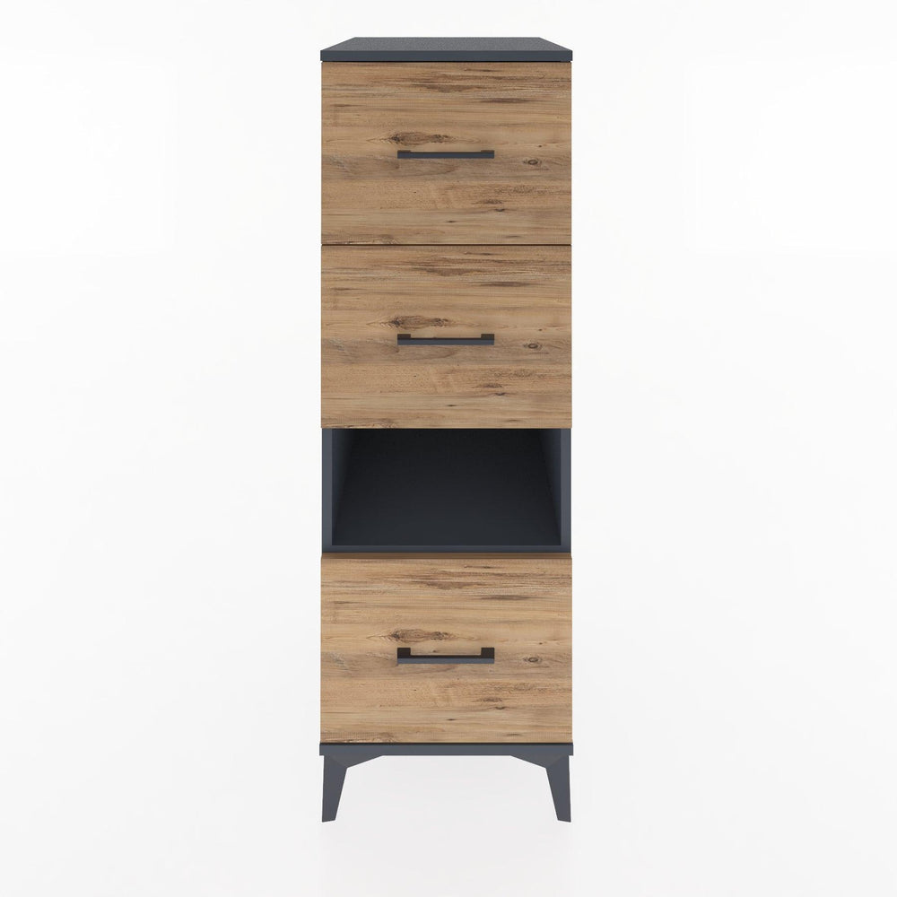 Woodntry Modular Cabinet Anthracite 44x30x122 cm with Drawers and Shelves CR41-2