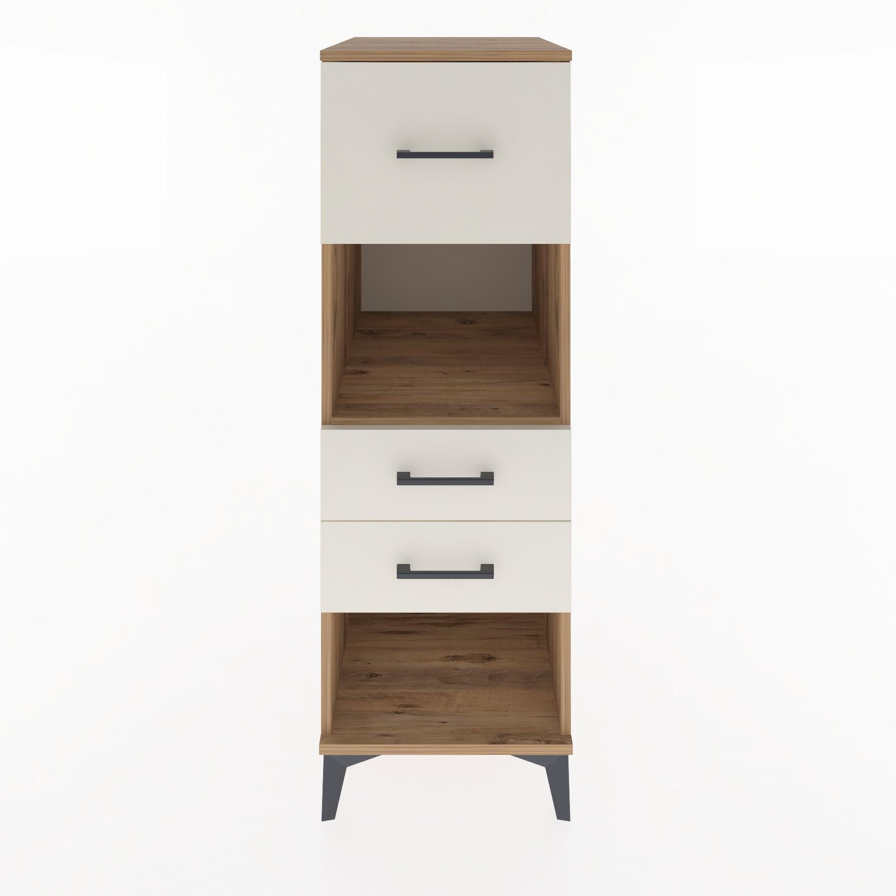 Woodntry Modüler Dolap Çam 44x30x122 cm Çekmeceli ve Raflı CR91-3