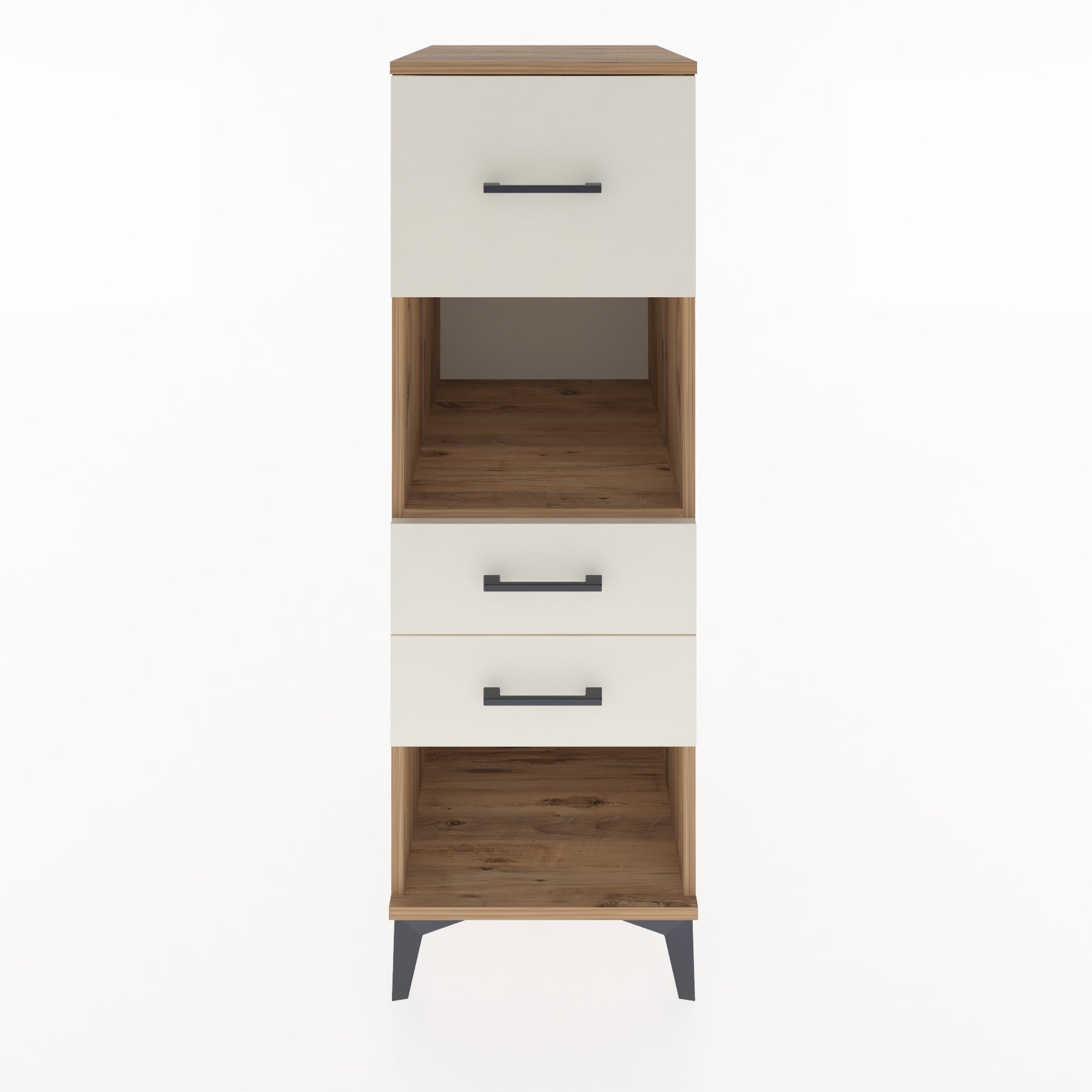 Woodntry Modüler Dolap Çam 44x59x122 cm Çekmeceli ve Raflı CR91-3