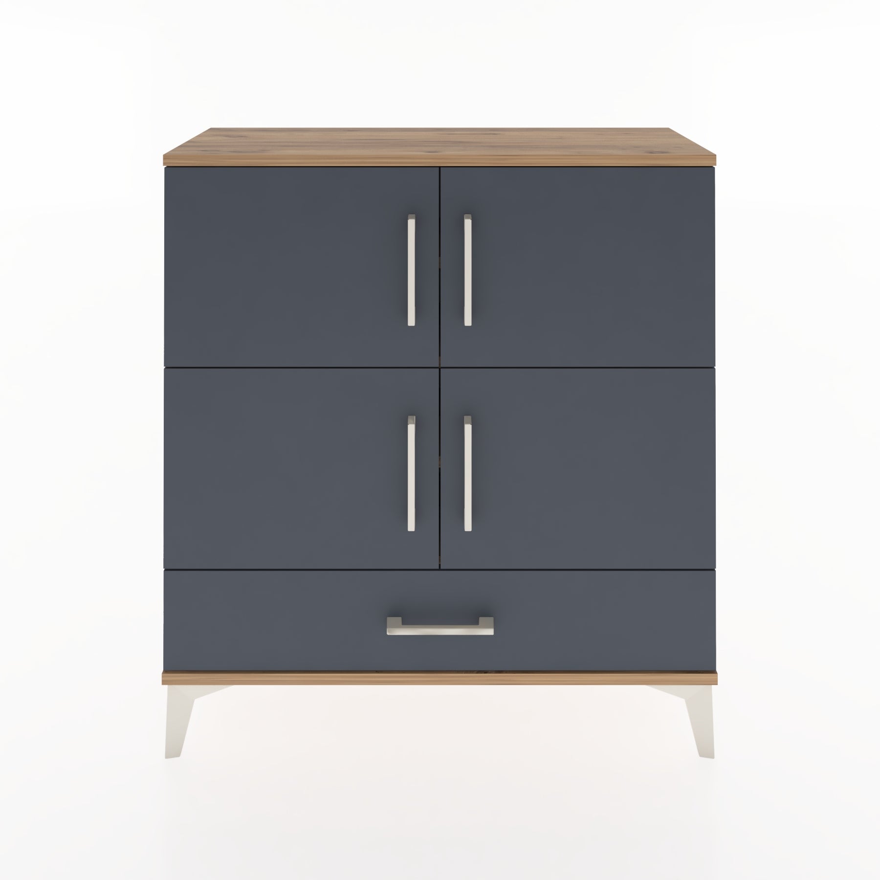 Woodntry Modüler Şifonyer Çam 88x30x84 cm Kapaklı ve Çekmeceli KC41-3