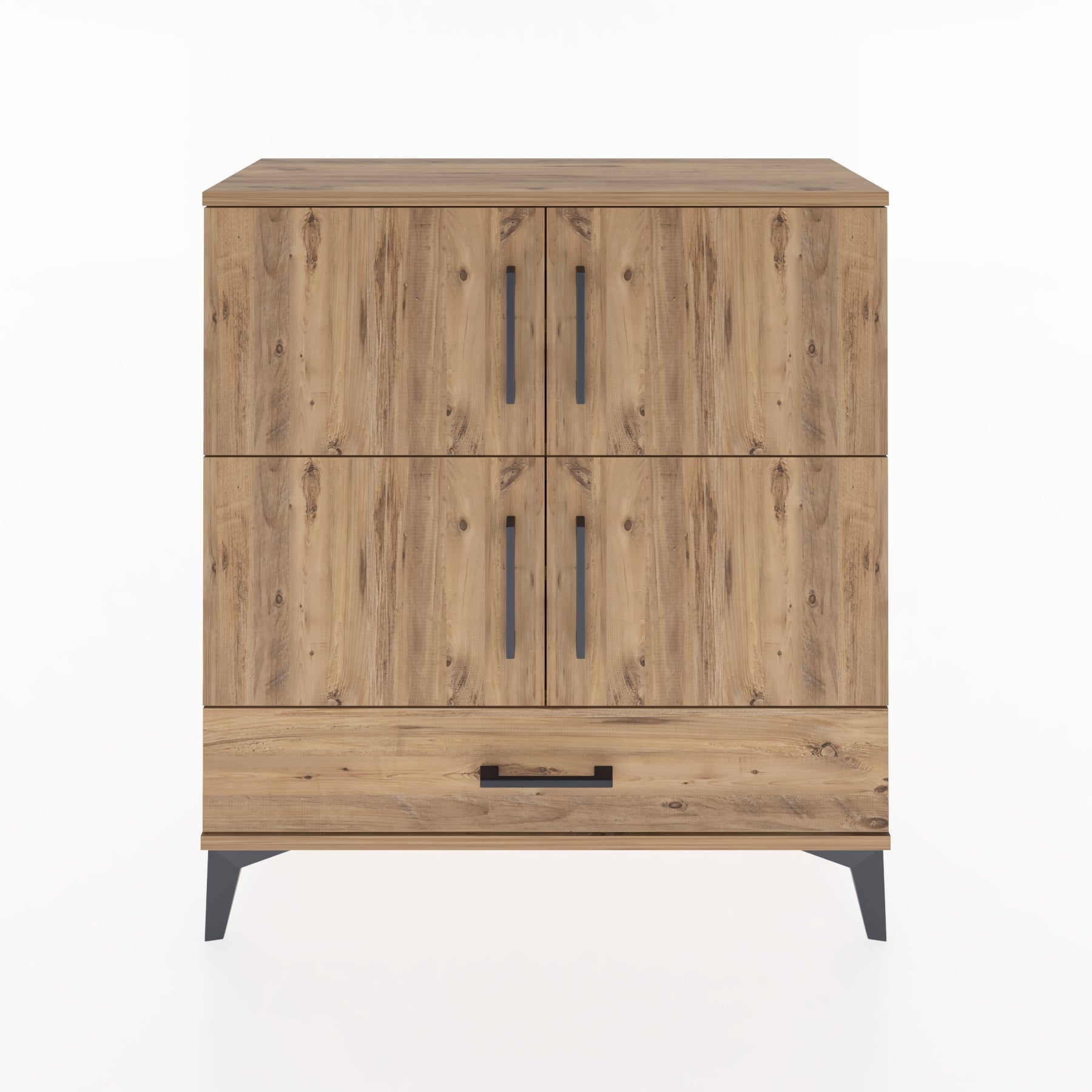 Woodntry Modüler Şifonyer Çam 88x30x84 cm Kapaklı ve Çekmeceli KC41-3