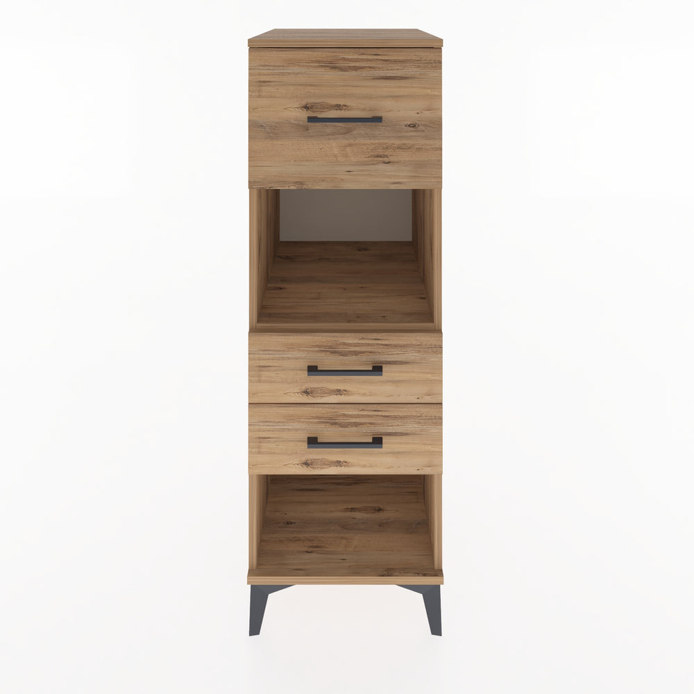 Woodntry Modüler Dolap Çam 44x59x122 cm Çekmeceli ve Raflı CR91-3