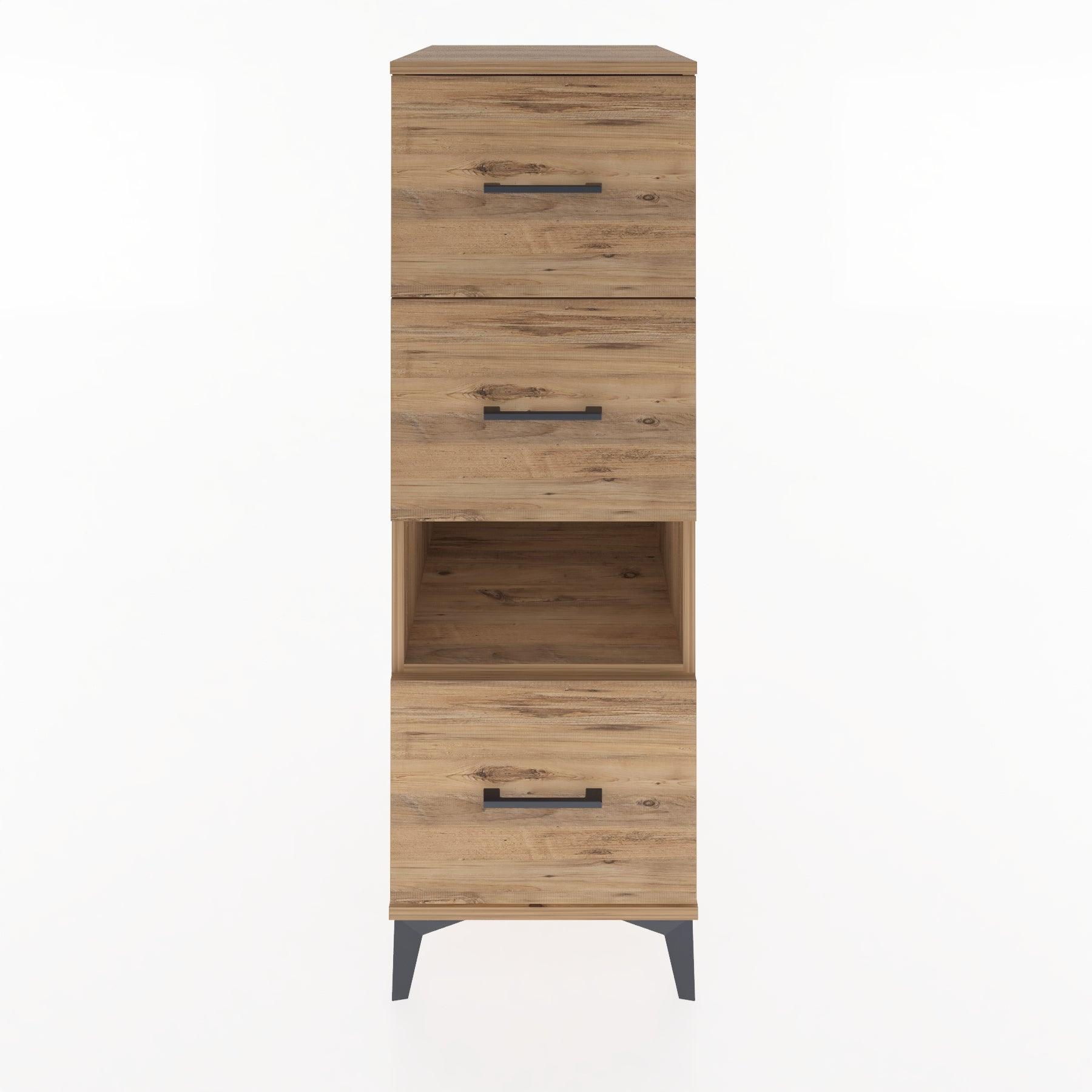 Woodntry Modular Cabinet Pine 44x30x122 cm with Drawers and Shelves CR41-3
