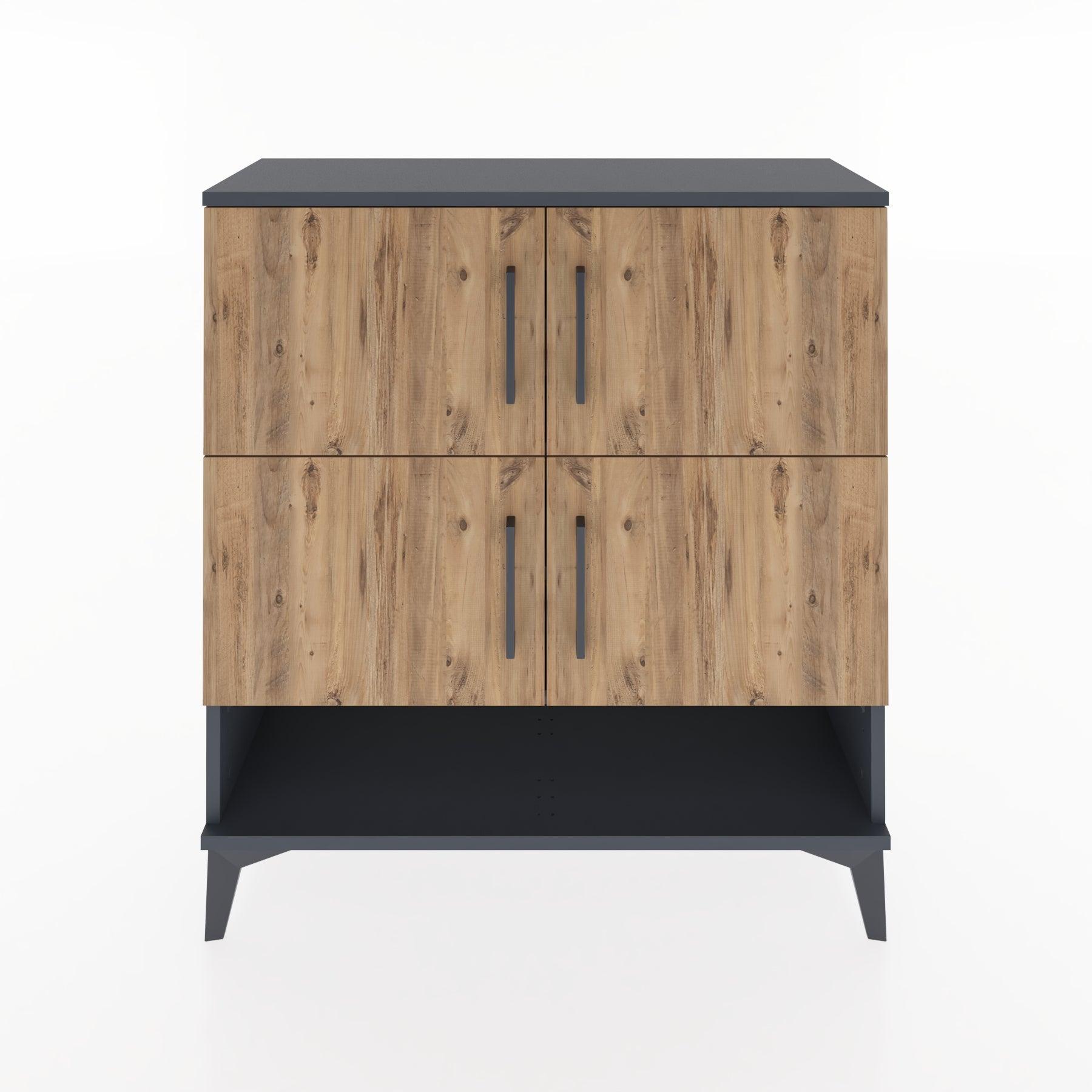 Woodntry Modular Dresser Anthracite 88x30x84 cm with Cover and Shelf KR42-2