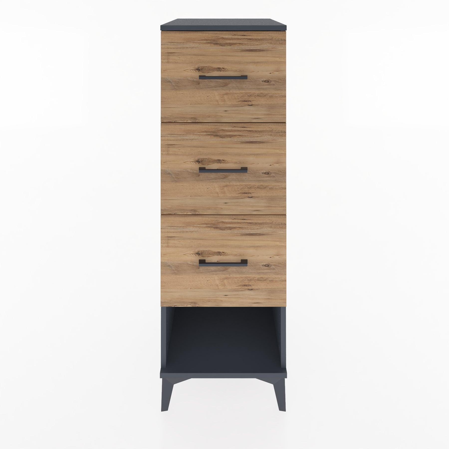 Woodntry Modular Cabinet Anthracite 44x30x122 cm with Drawers and Shelves CR42-2