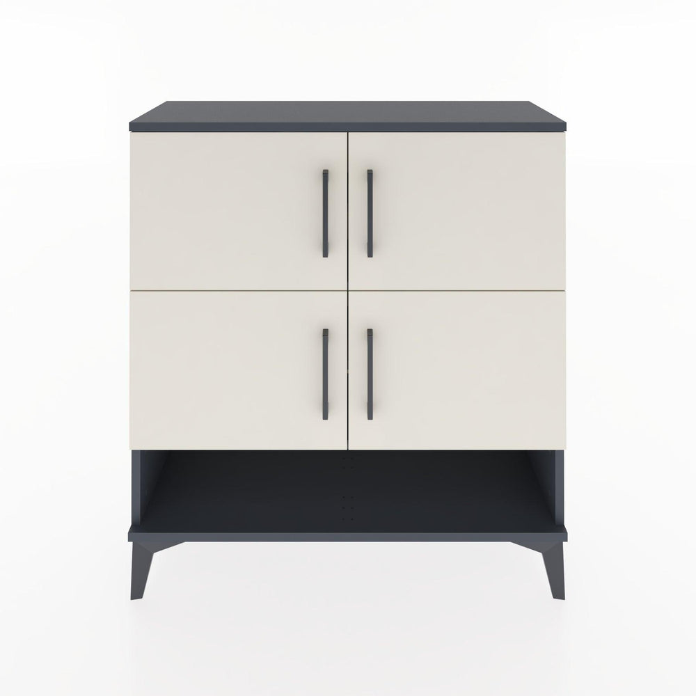 Woodntry Modüler Şifonyer Antrasit 88x30x84 cm Kapaklı ve Raflı KR42-2