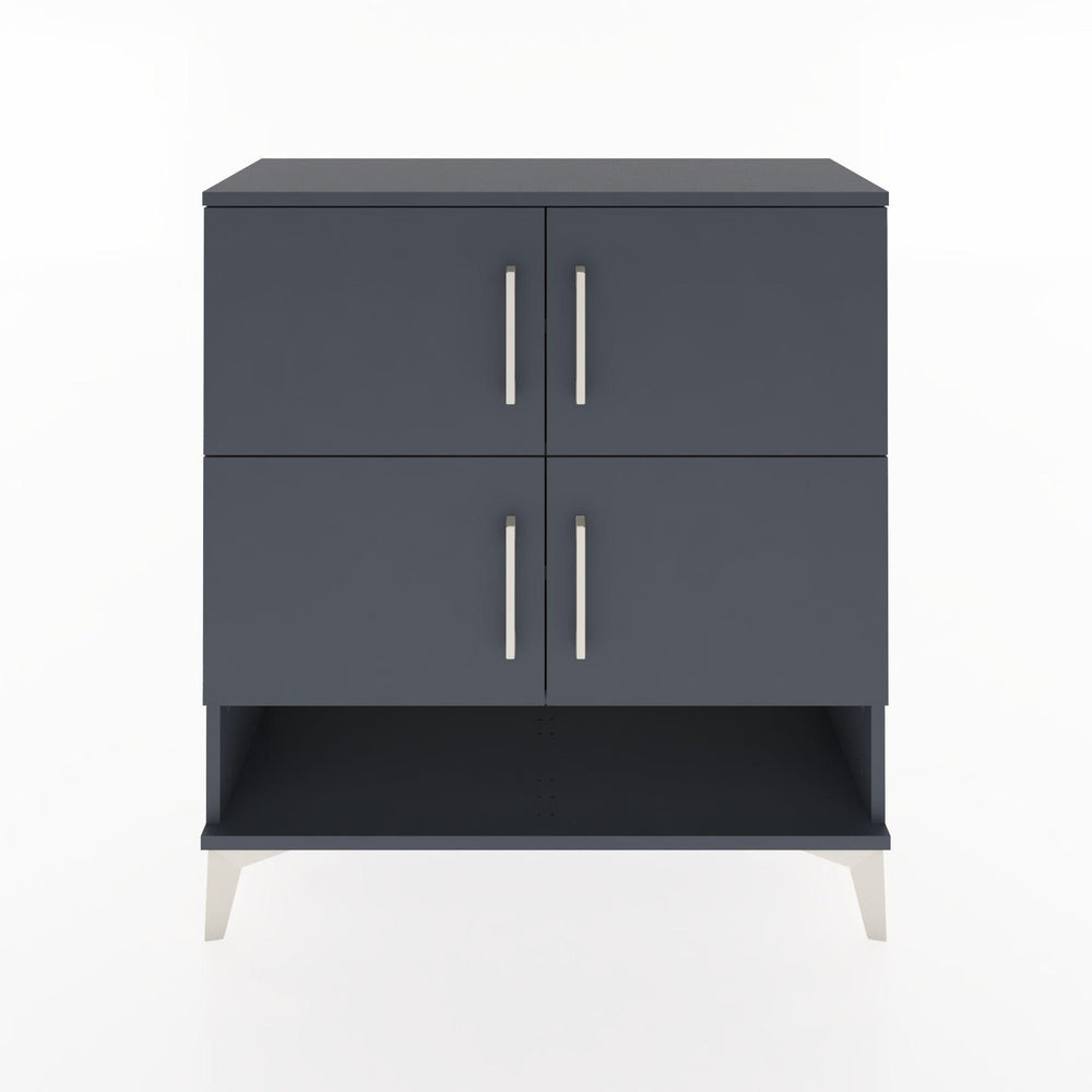 Woodntry Modüler Şifonyer Antrasit 88x30x84 cm Kapaklı ve Raflı KR42-2