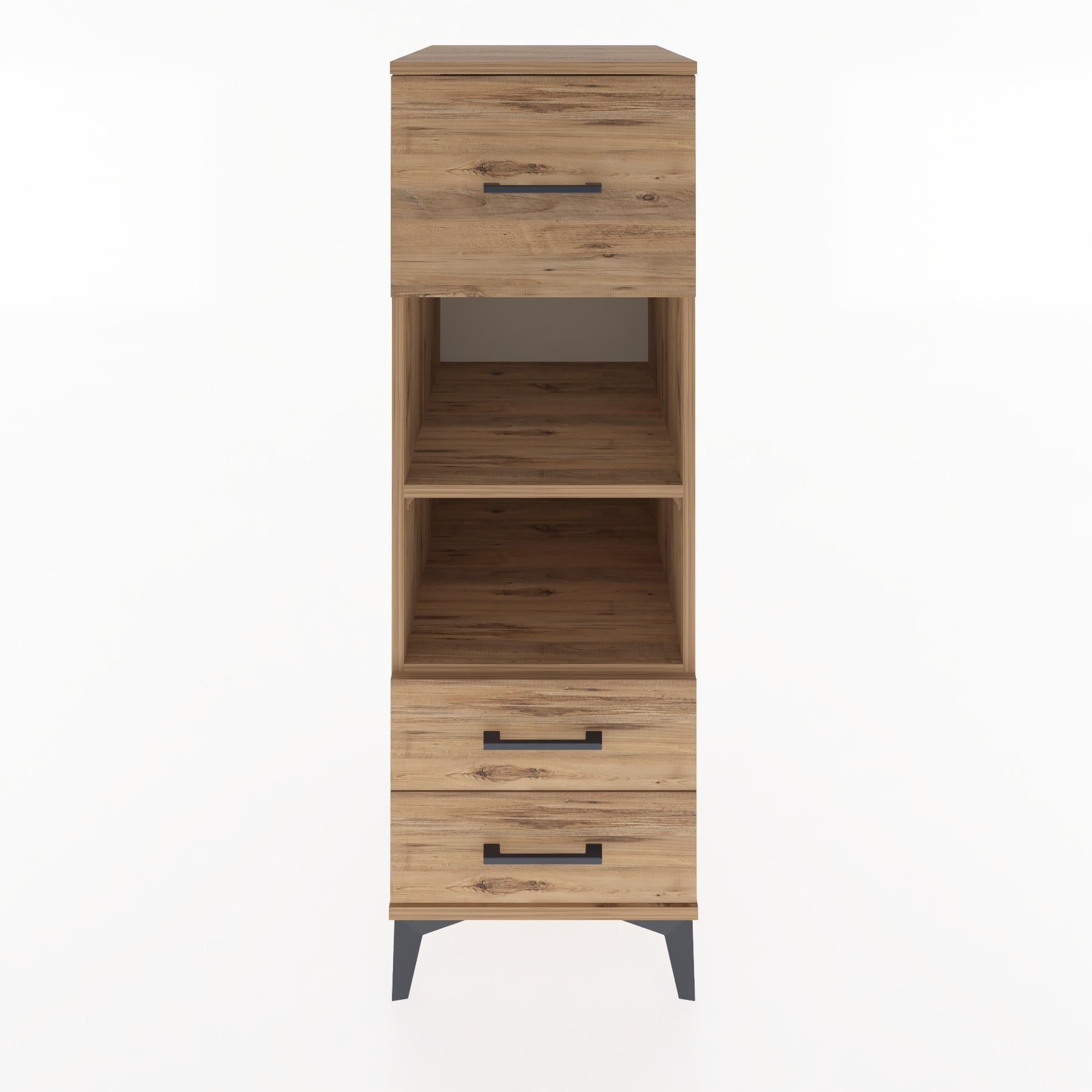 Woodntry Modüler Dolap Çam 44x59x122 cm Çekmeceli ve Raflı CR92-3