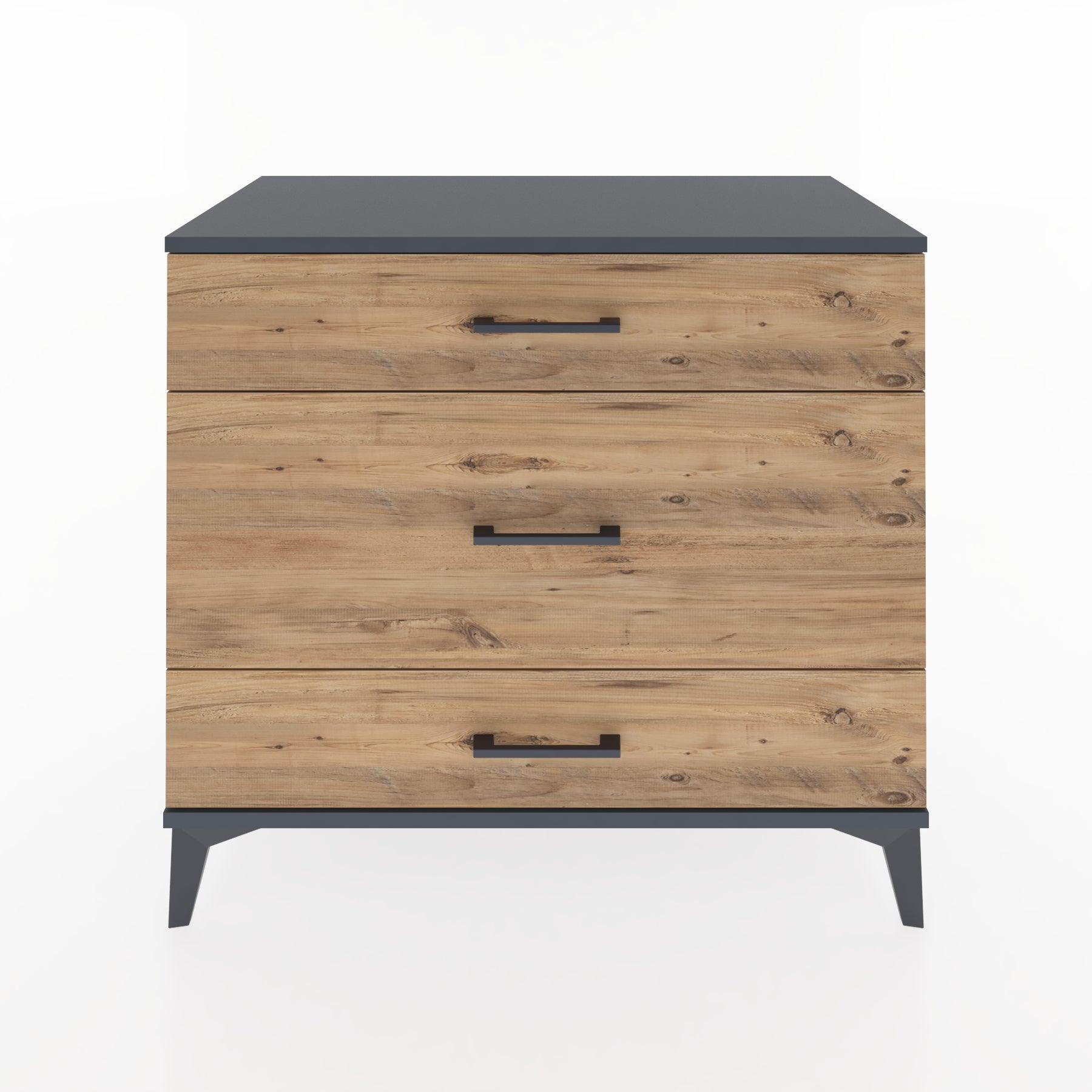 Woodntry Modüler Şifonyer Antrasit 88x44x68 cm Çekmeceli C43-2