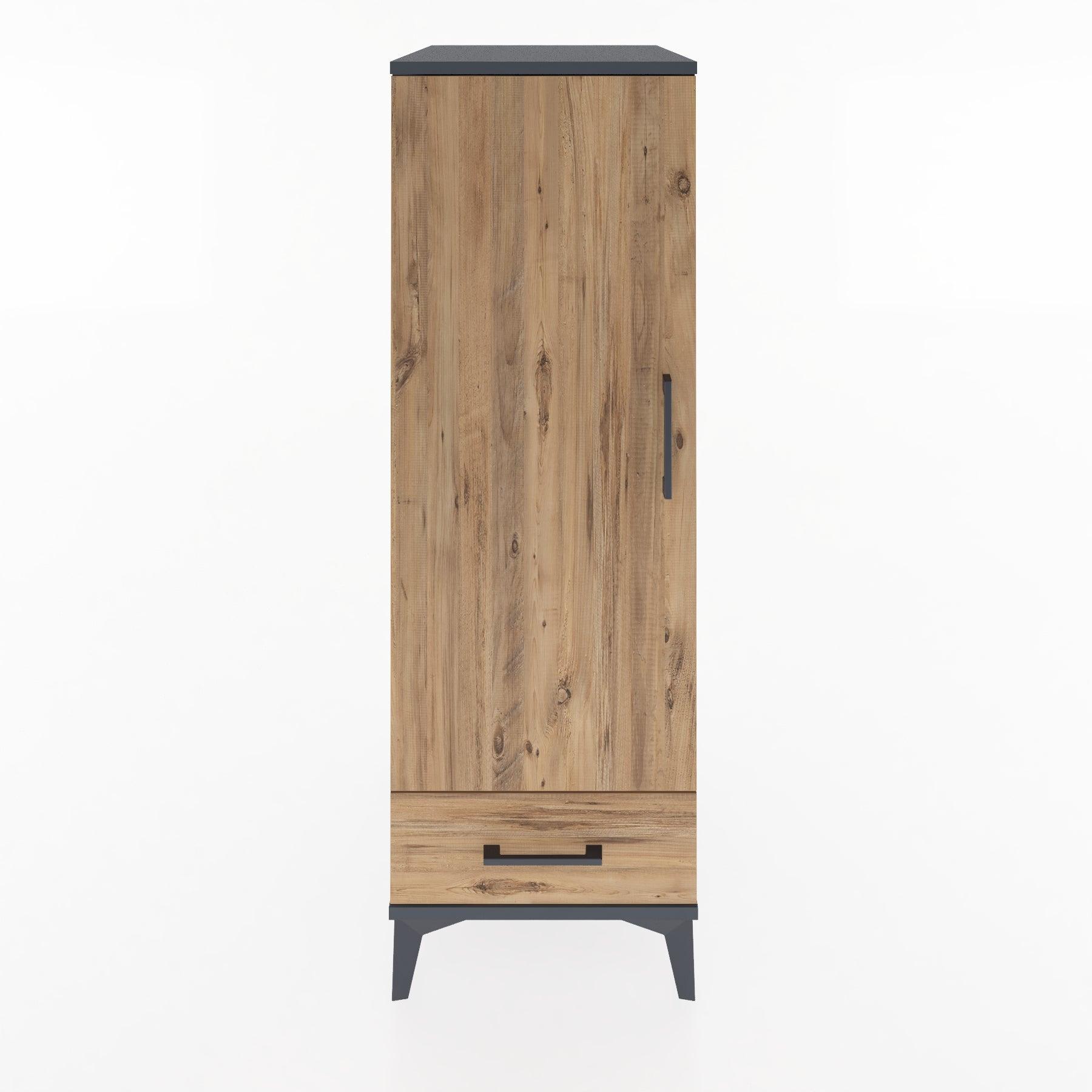 Woodntry Modular Cabinet Anthracite 44x30x122 cm with Doors and Drawers KC43-2