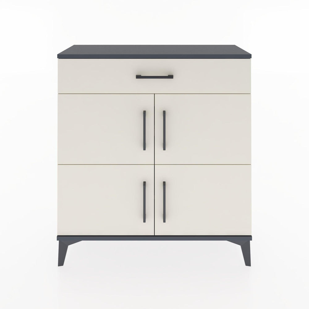 Woodntry Modüler Şifonyer Antrasit 88x30x84 cm Kapaklı ve Çekmeceli KC43-2