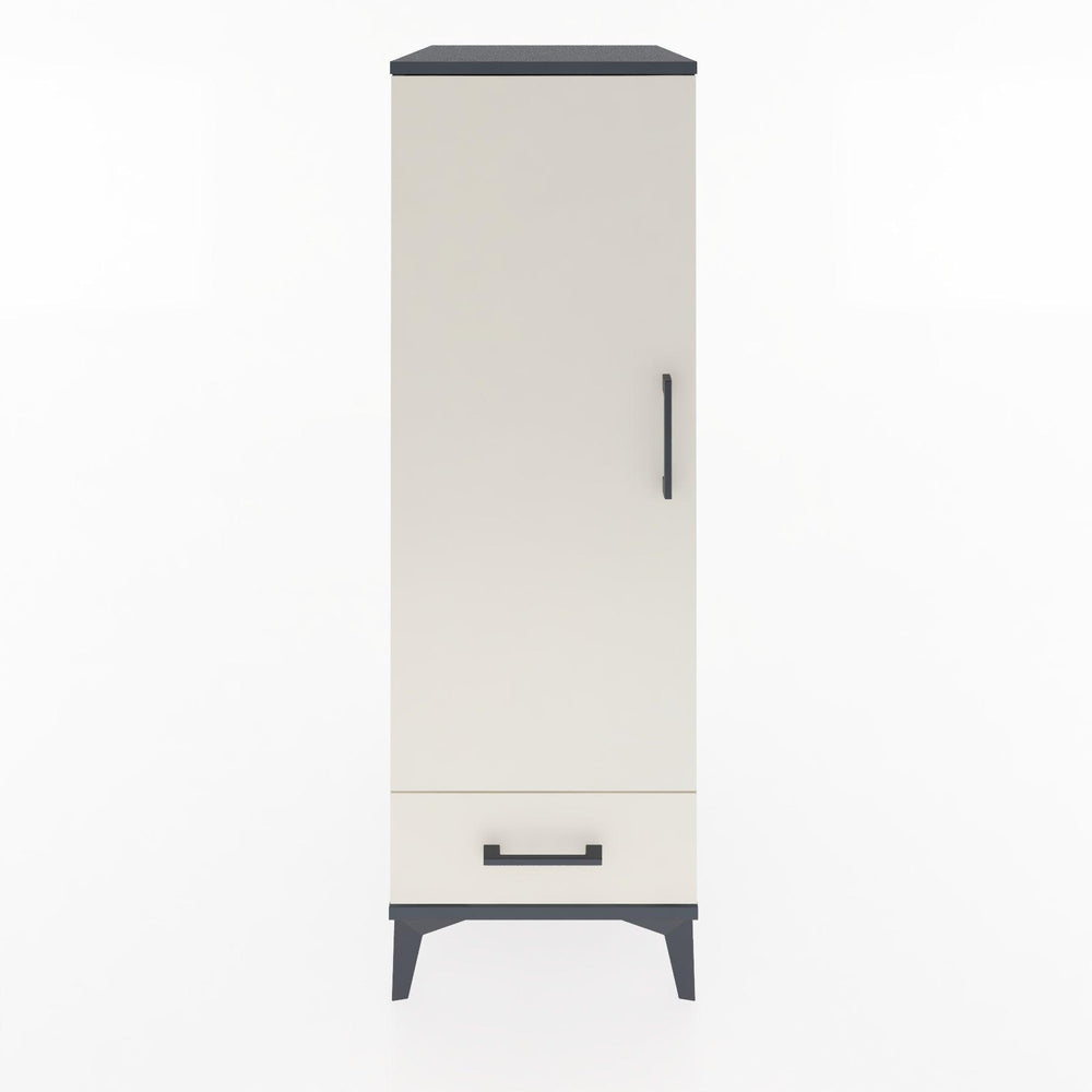 Woodntry Modüler Dolap Antrasit 44x30x122 cm Kapaklı ve Çekmeceli KC43-2