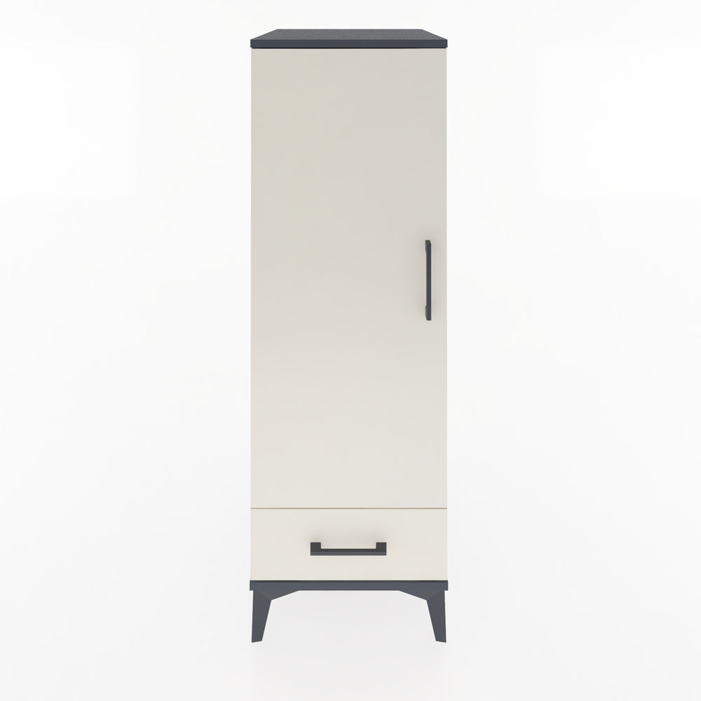 Woodntry Modüler Dolap Antrasit 44x59x122 cm Kapaklı ve Çekmeceli KC43-2