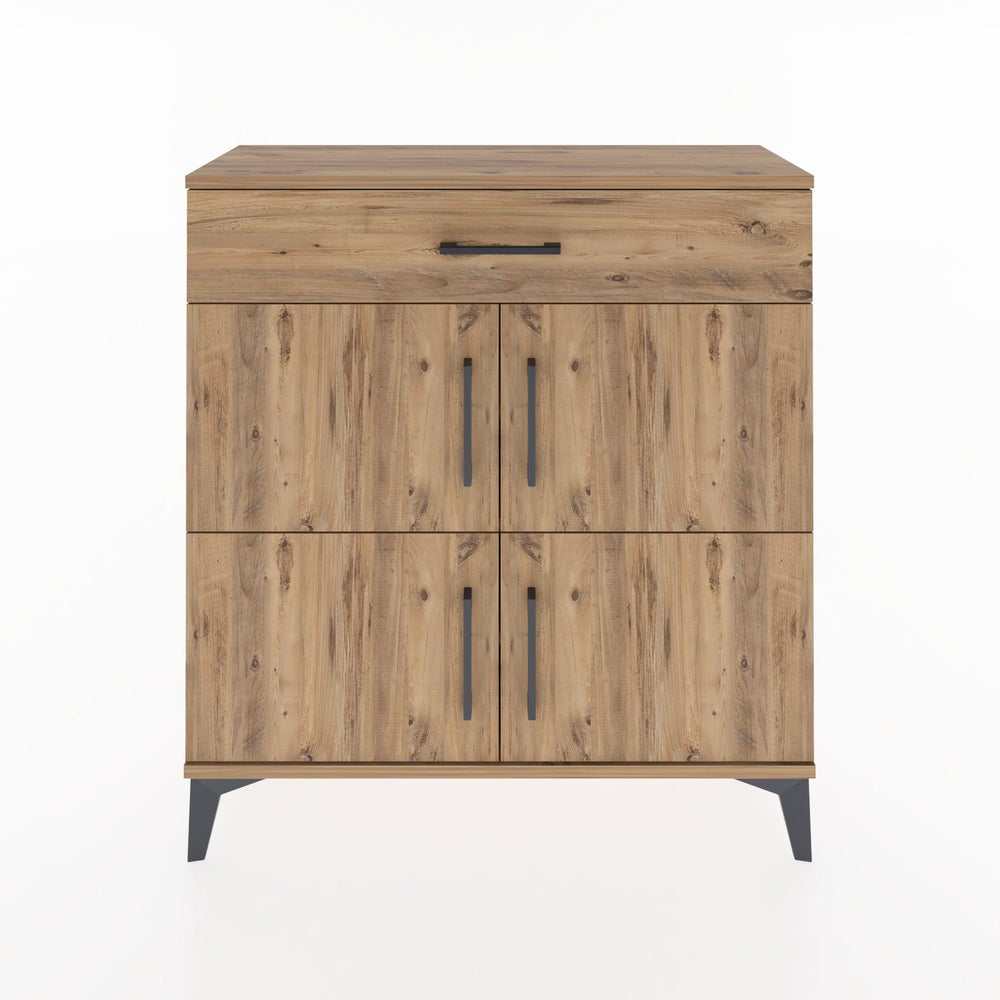 Woodntry Modüler Şifonyer Çam 88x30x84 cm Kapaklı ve Çekmeceli KC43-3