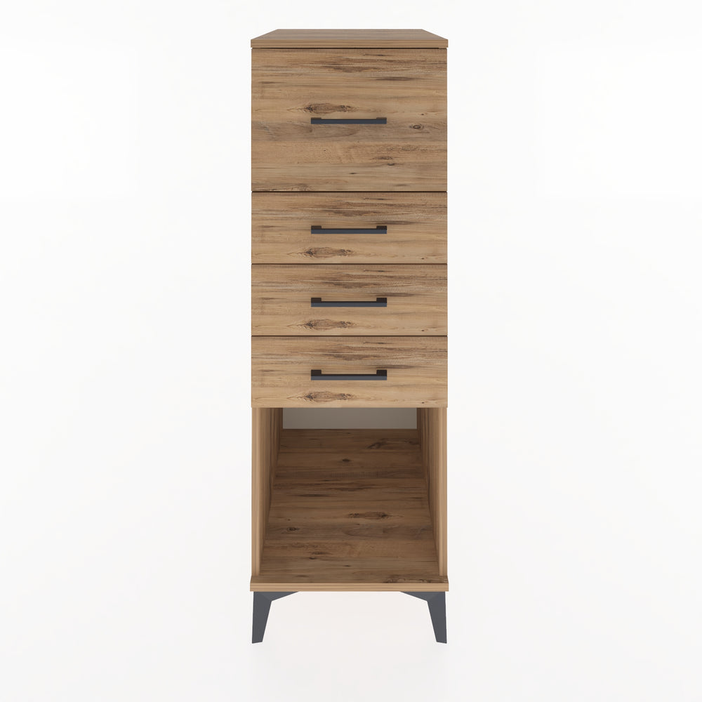 Woodntry Modüler Dolap Çam 44x59x122 cm Çekmeceli ve Raflı CR93-3