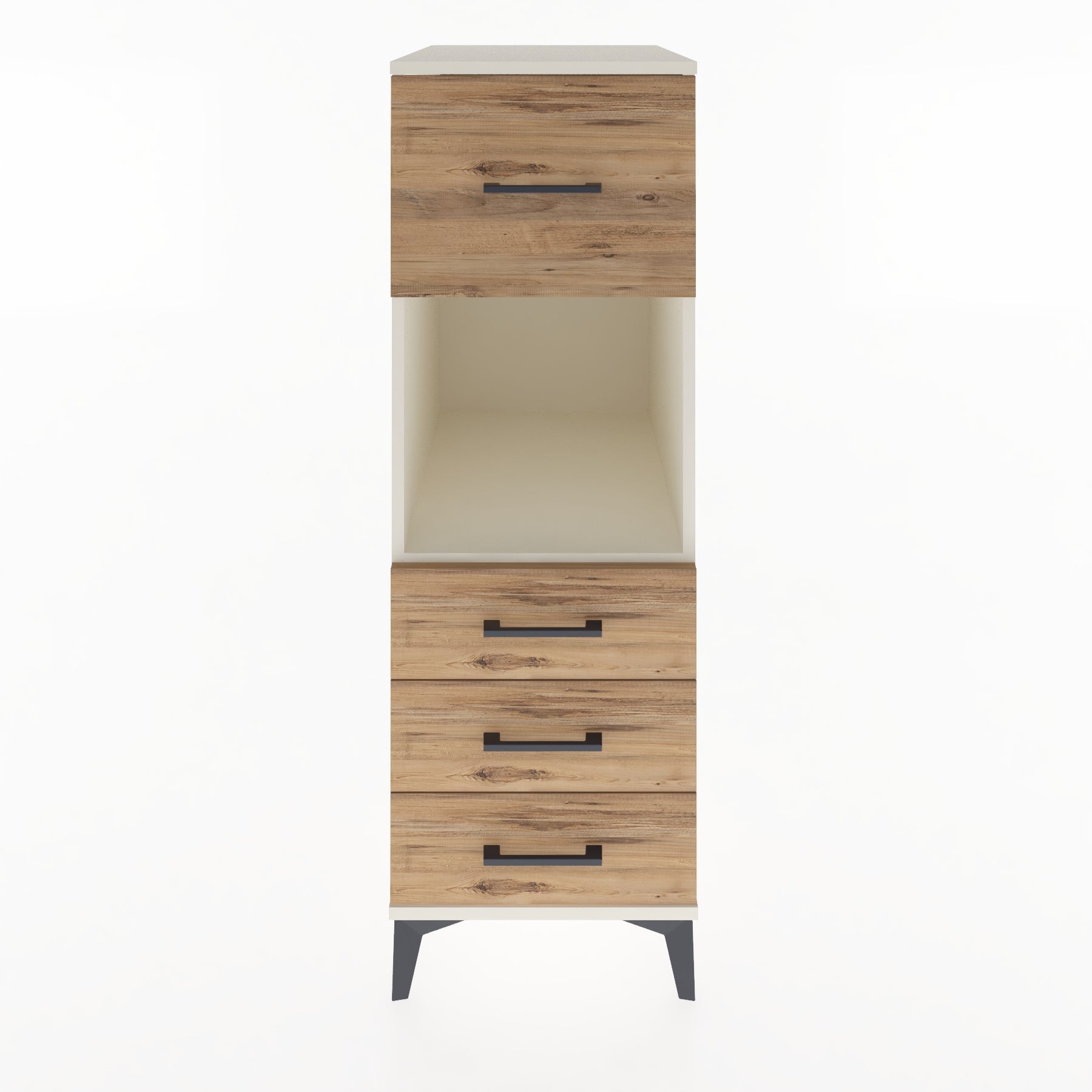 Woodntry Modüler Dolap Aytaşı 44x59x122 cm Çekmeceli ve Raflı CR94-1