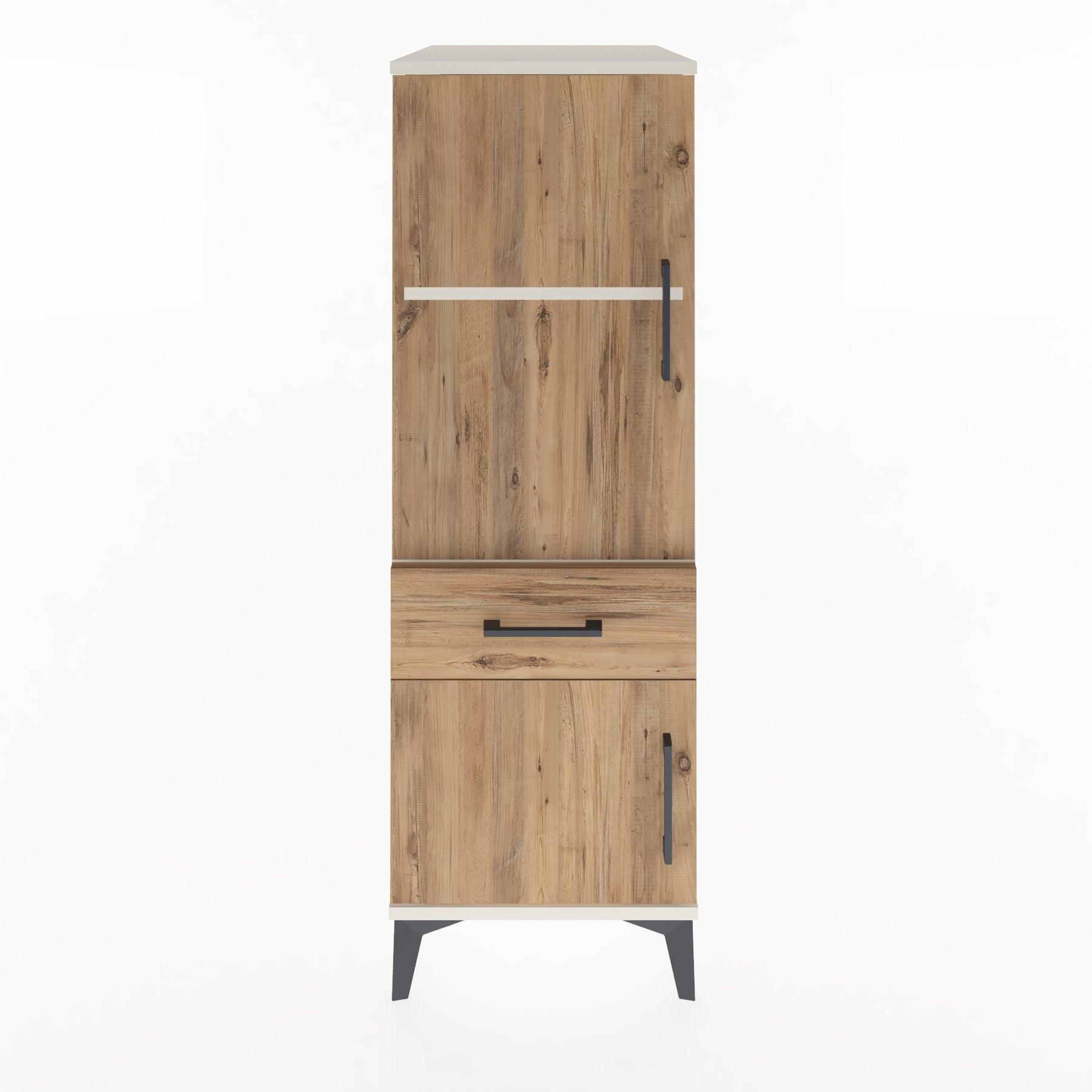 Woodntry Modular Cabinet Moonstone 44x30x122 cm with Doors and Drawers KC44-1
