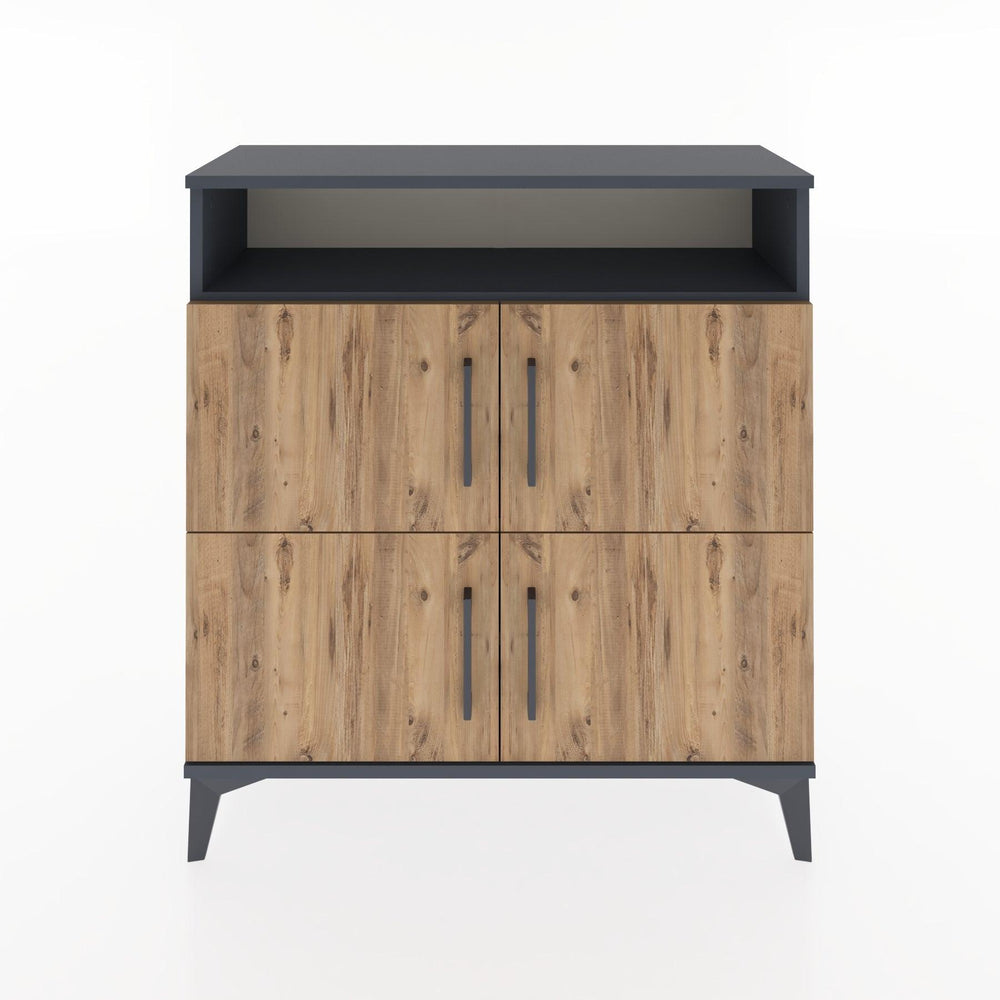 Woodntry Modular Dresser Anthracite 88x30x84 cm with Cover and Shelf KR44-2