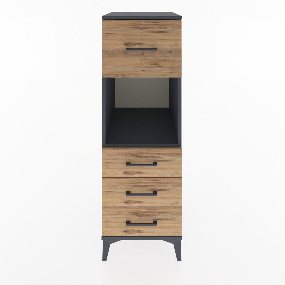 Woodntry Modular Cabinet Anthracite 44x30x122 cm with Drawers and Shelves CR94-2