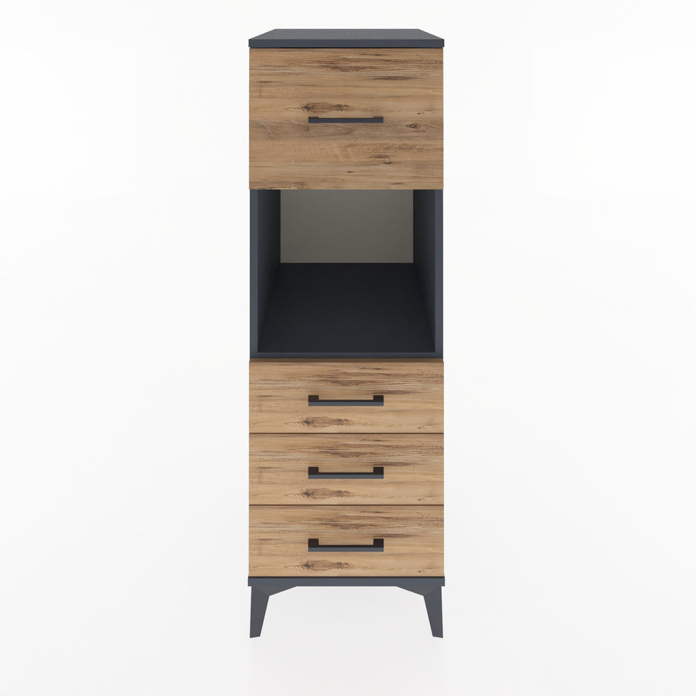 Woodntry Modular Cabinet Anthracite 44x59x122 cm with Drawers and Shelves CR94-2