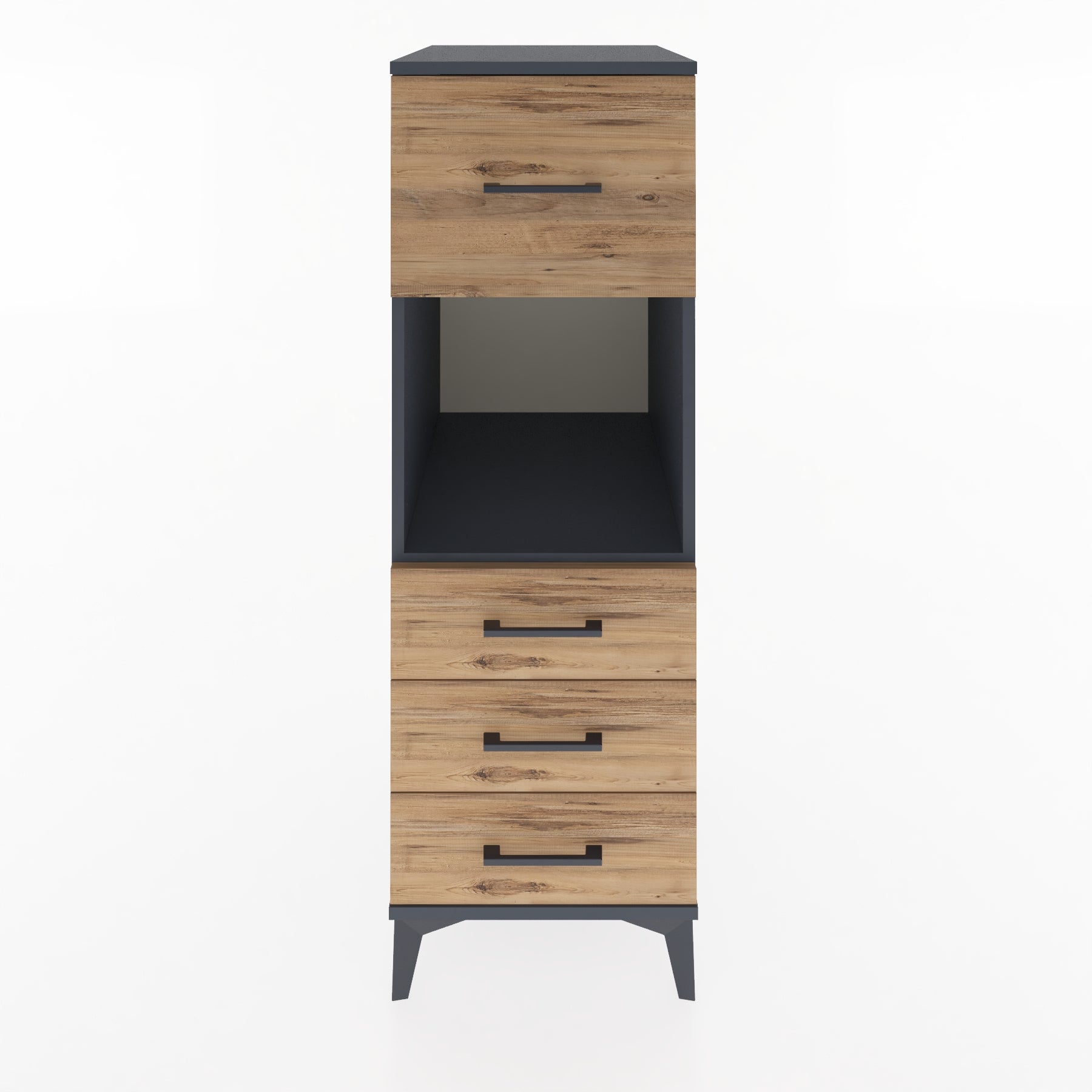 Woodntry Modular Cabinet Anthracite 44x59x122 cm with Drawers and Shelves CR94-2